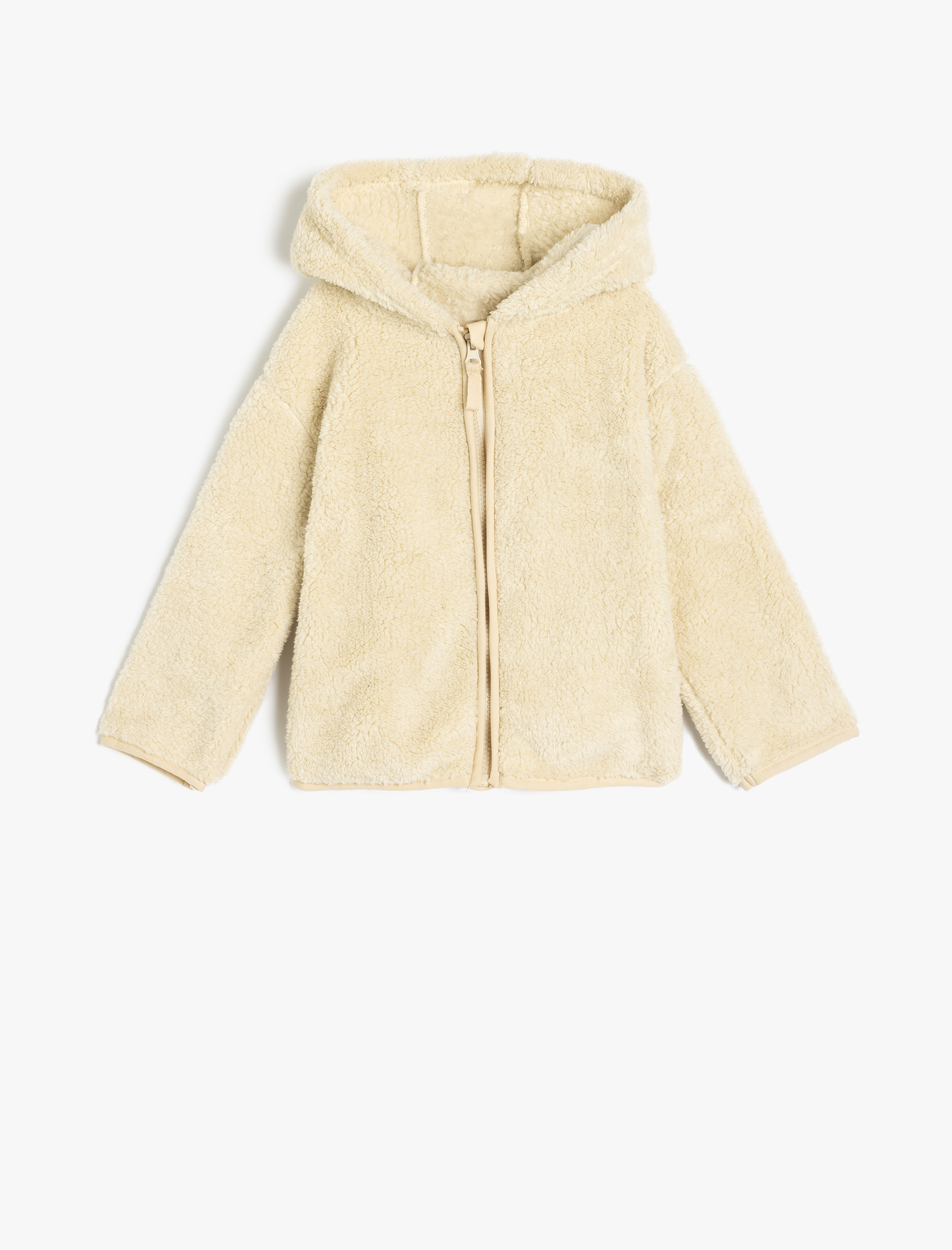  Erkek Bebek Peluş Sweat Kapşonlu Fermuarlı Uzun Kollu