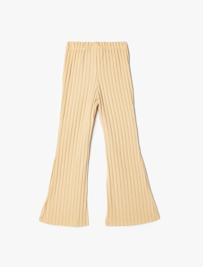 Kız Çocuk İspanyol Paça Pantolon Beli Lastikli Kaşkorse