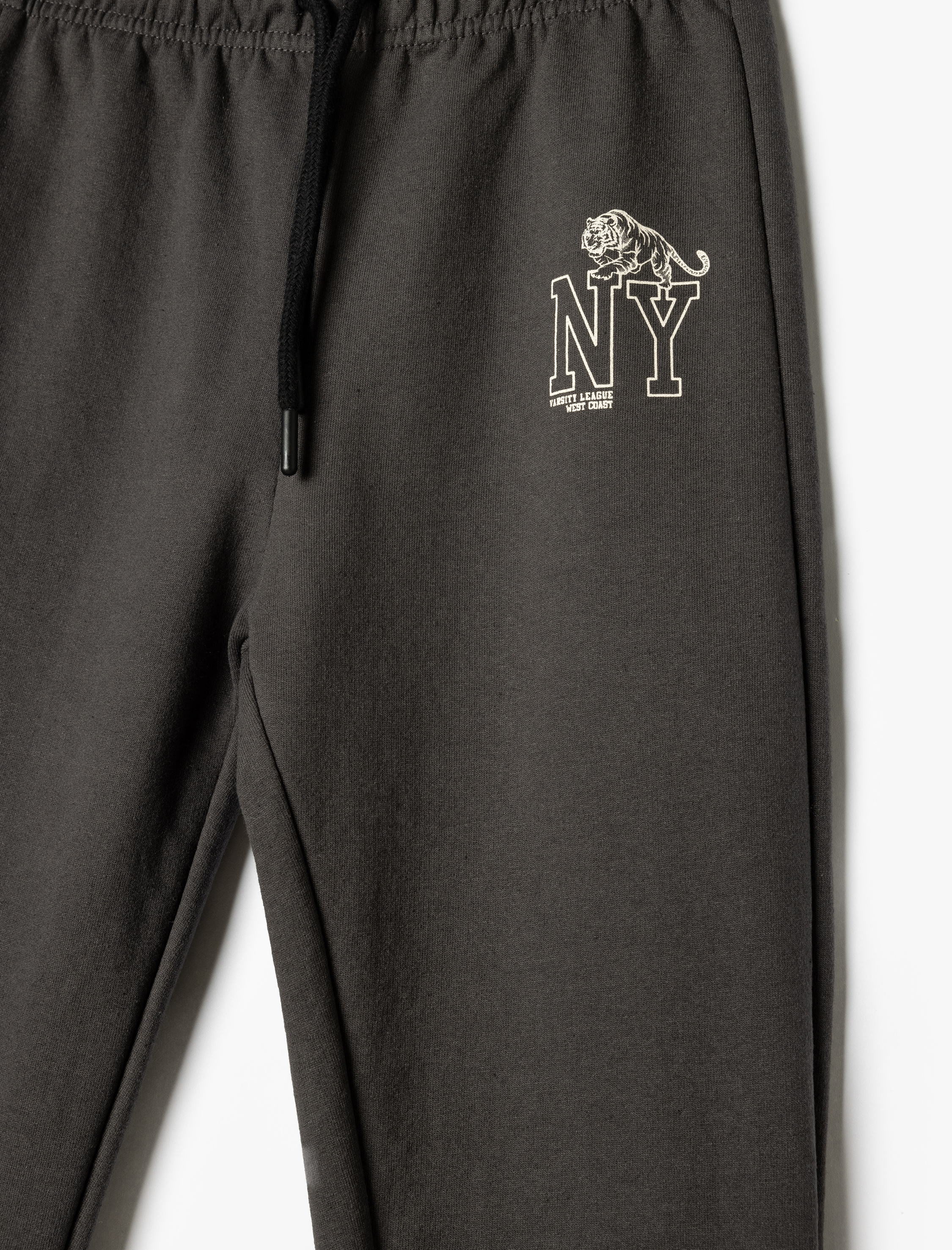  Erkek Çocuk Beli Bağlamalı Şehir Baskı Detaylı Şardonlu Jogger Eşofman Altı