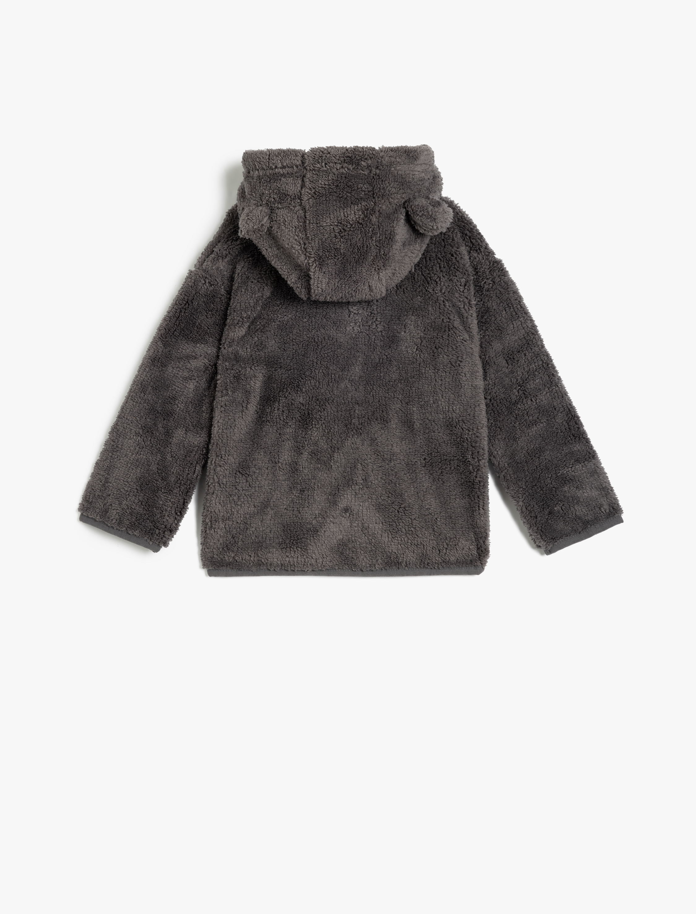  Erkek Bebek Peluş Sweat Kapşonlu Fermuarlı Uzun Kollu