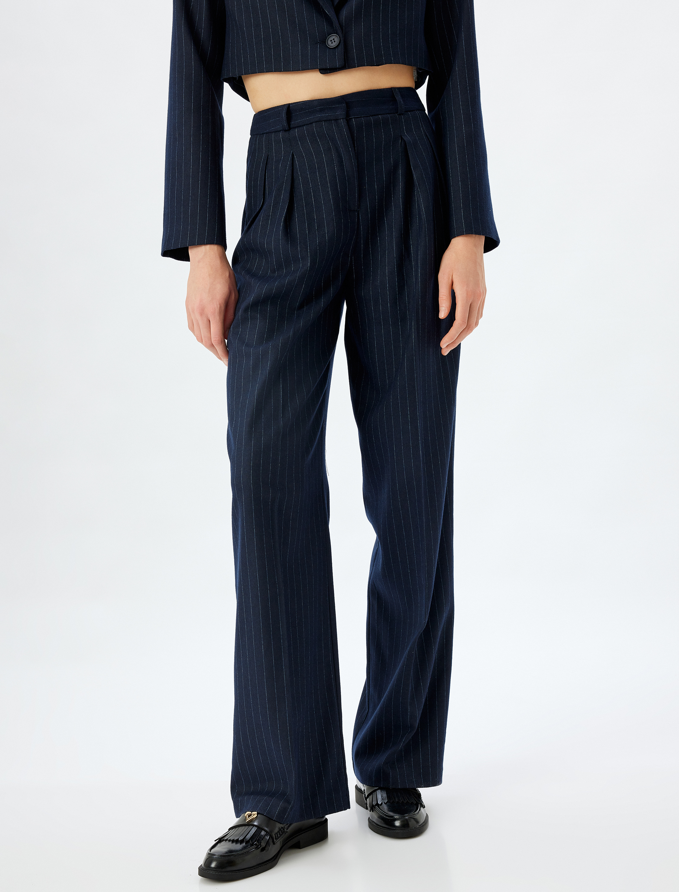   Geniş Paça Kumaş Pantolon Cepli