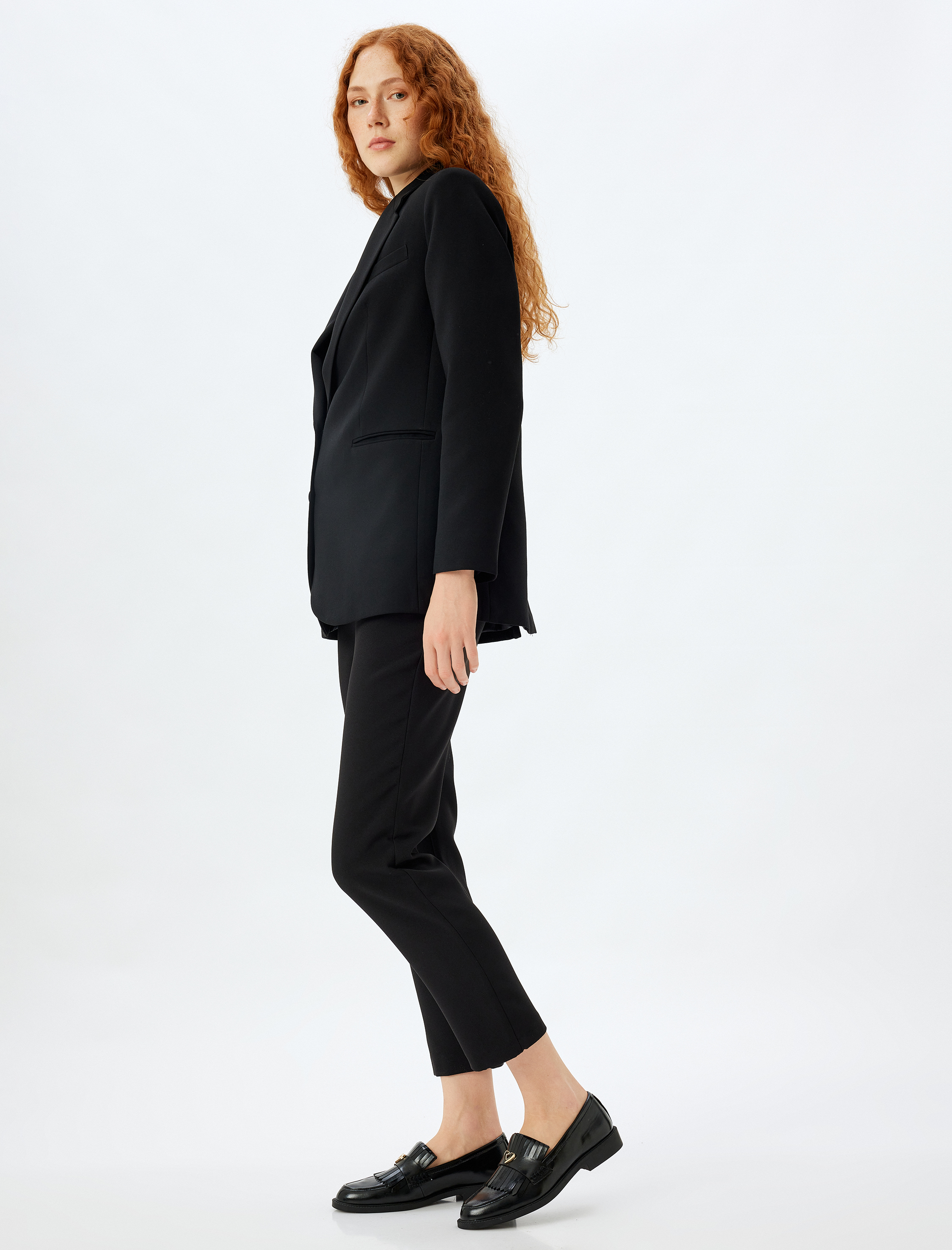   Cigarette Kumaş Pantolon Cepli Kısa Paça