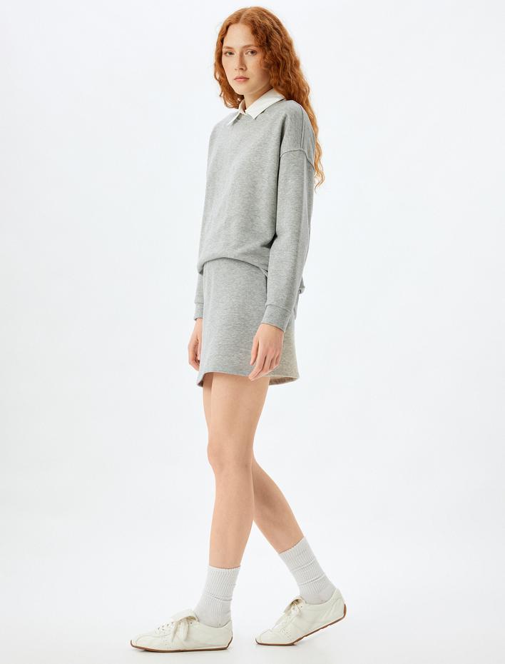  Mini Etek Rahat Kalıp Üç İplik Beli Bağlamalı