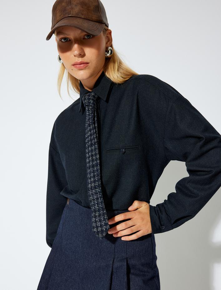  Uzun Kollu Gömlek Tek Cep Detaylı Regular Fit