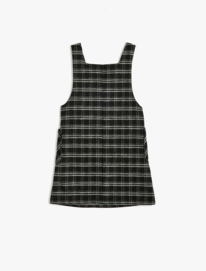 Kız Çocuk Jile Elbise Mini Cepli Yuvarlak Yaka Viskon Karışımlı