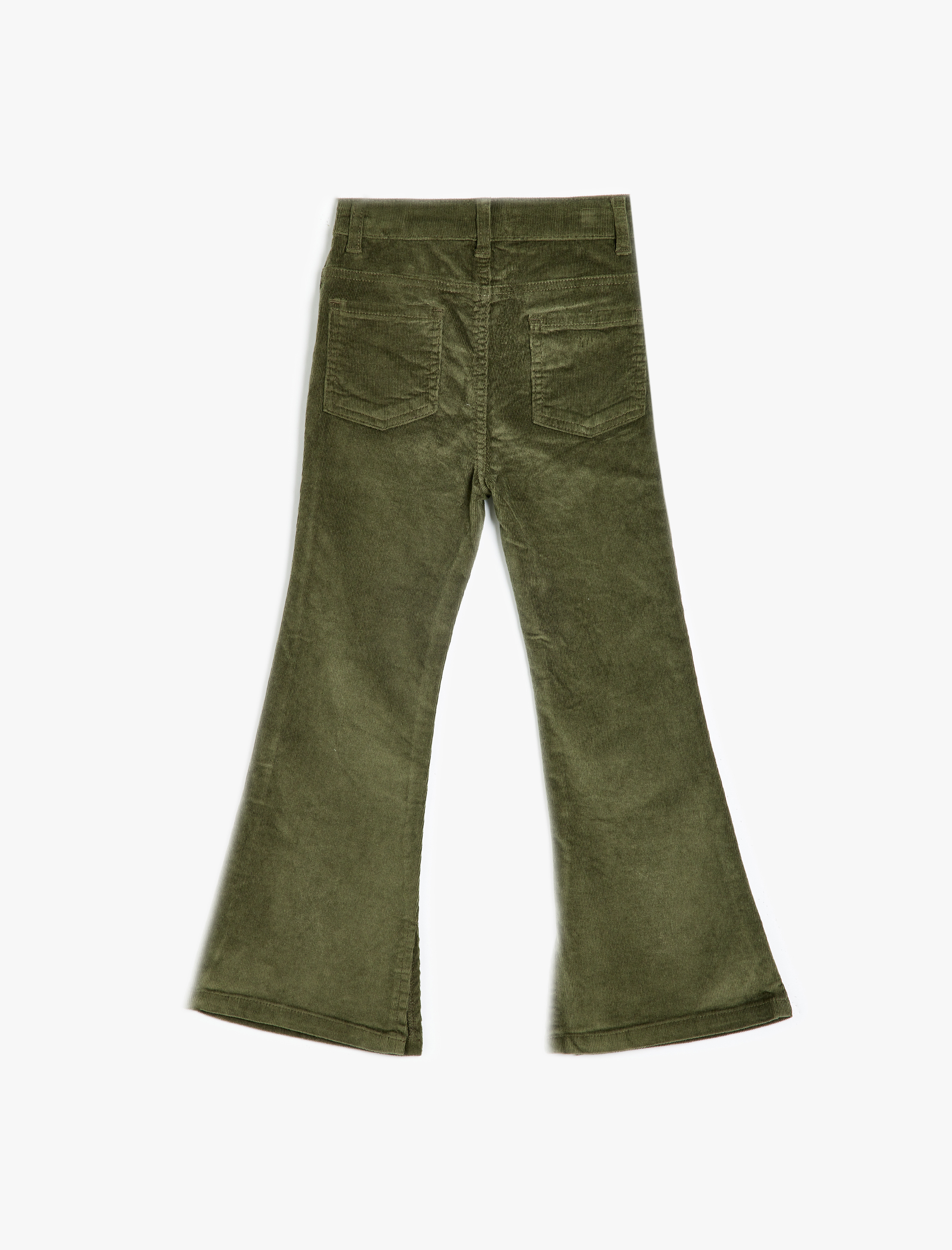  Kız Çocuk Kadife Pantolon İspanyol Paça Yırtmaç Detaylı