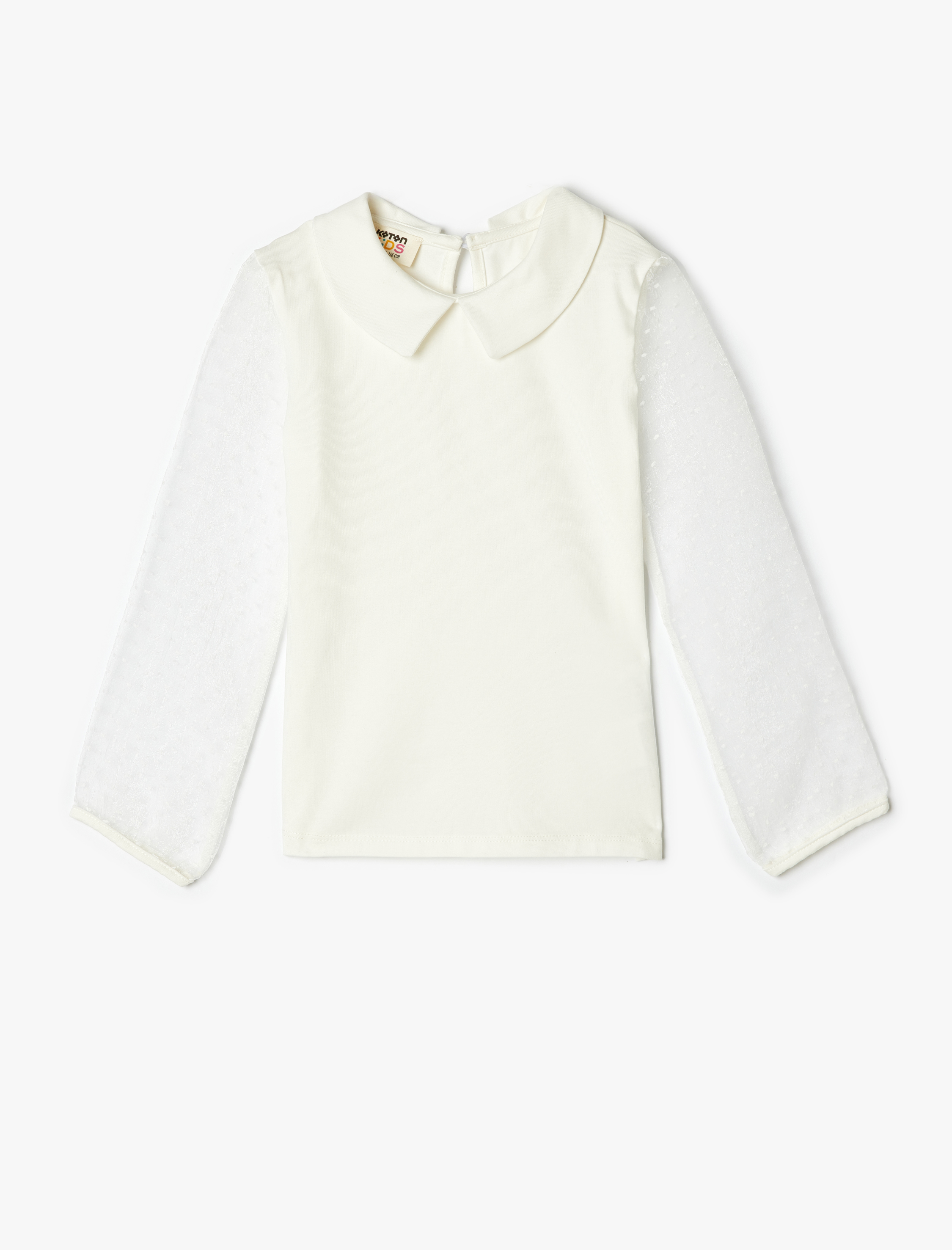  Kız Çocuk Uzun Kollu Pamuklu Bebe Yaka Okul Bluz