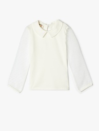 Uzun Kollu Pamuklu Bebe Yaka Okul Bluz