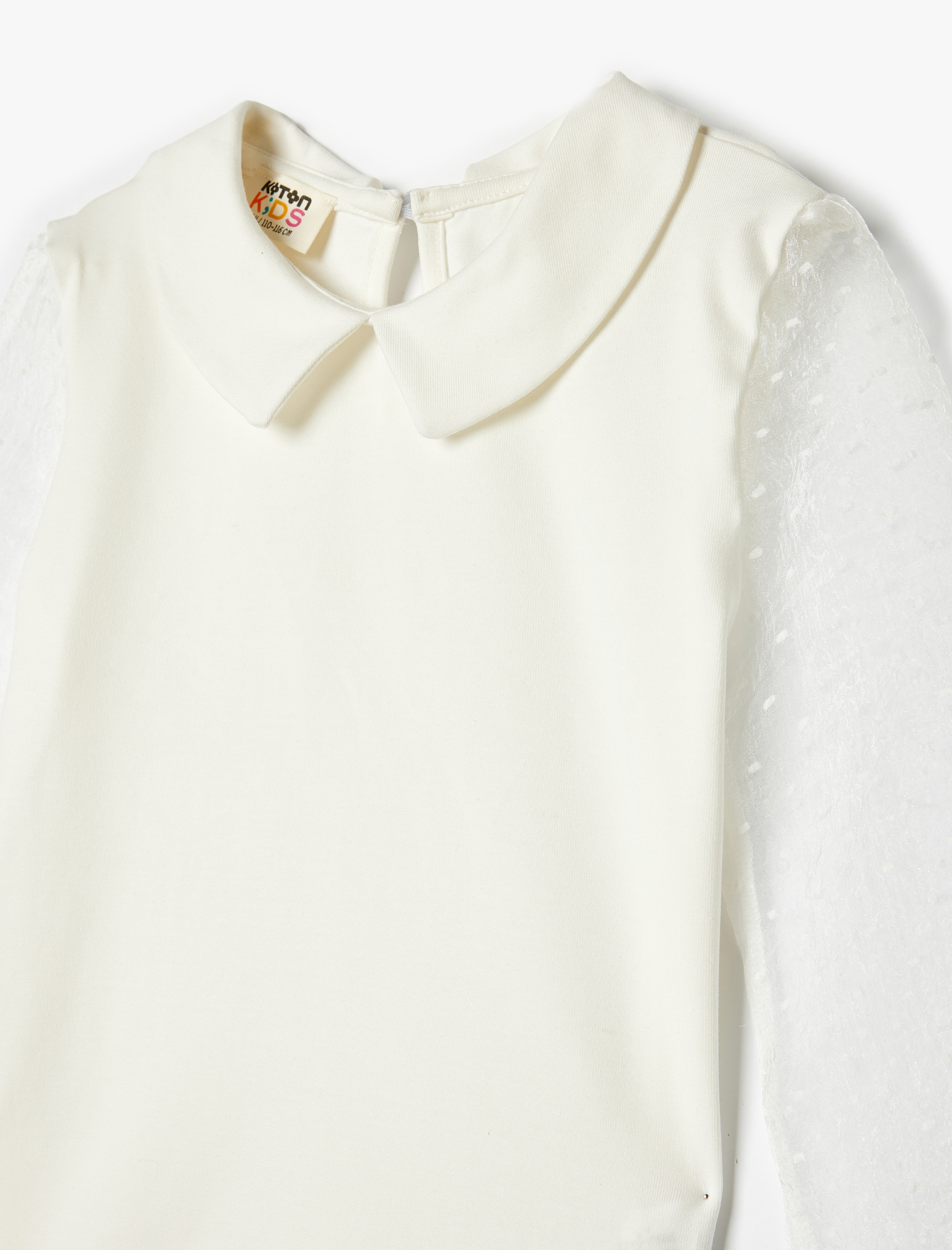  Kız Çocuk Uzun Kollu Pamuklu Bebe Yaka Okul Bluz