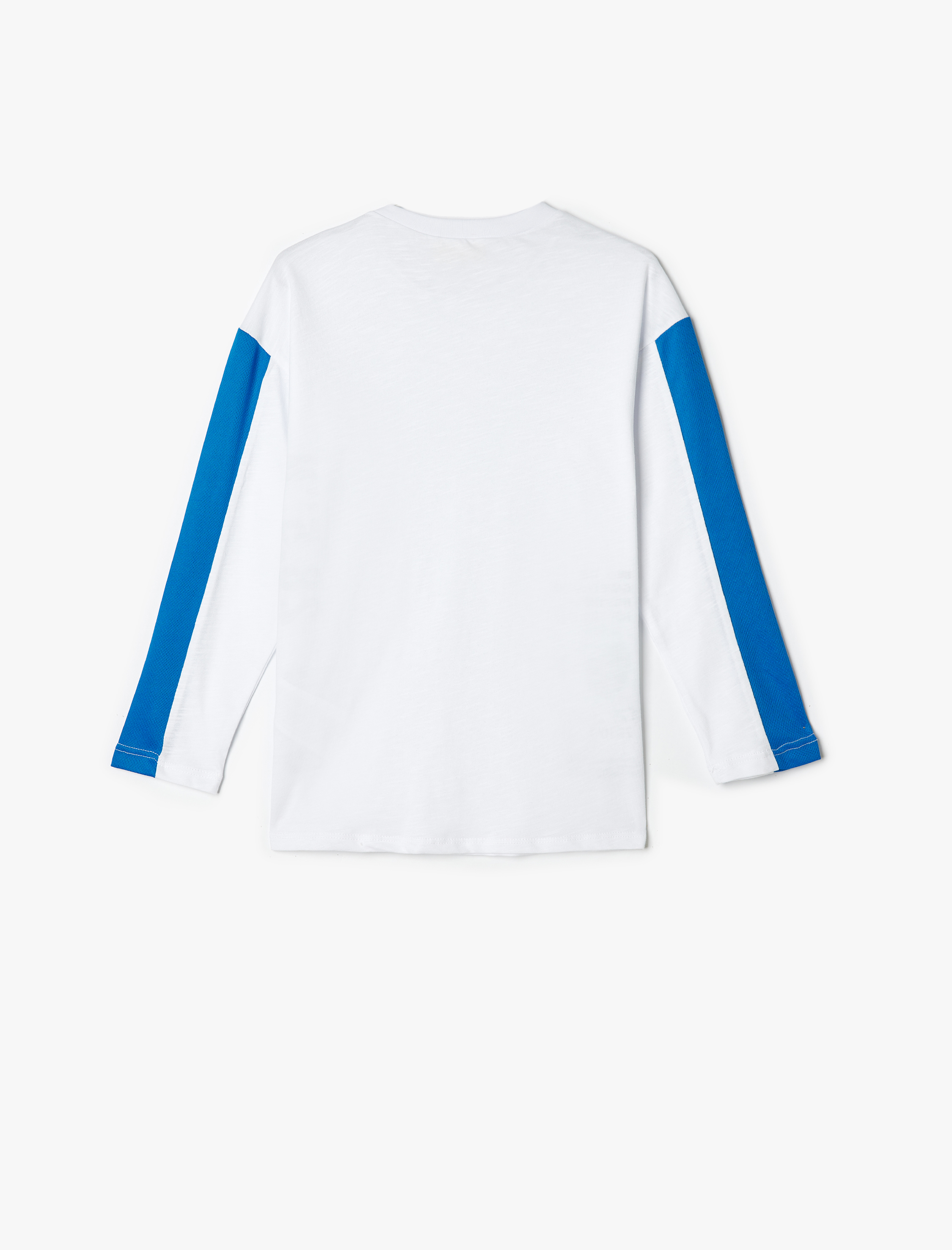  Erkek Çocuk Oversize Tişört Slogan Baskılı Uzun Kollu Bisiklet Yaka Pamuklu