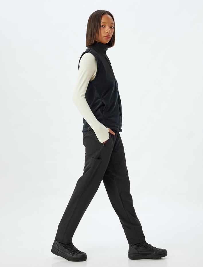  Jogger Eşofman Altı Kargo Cepli Beli Bağcıklı Fermuar Detaylı