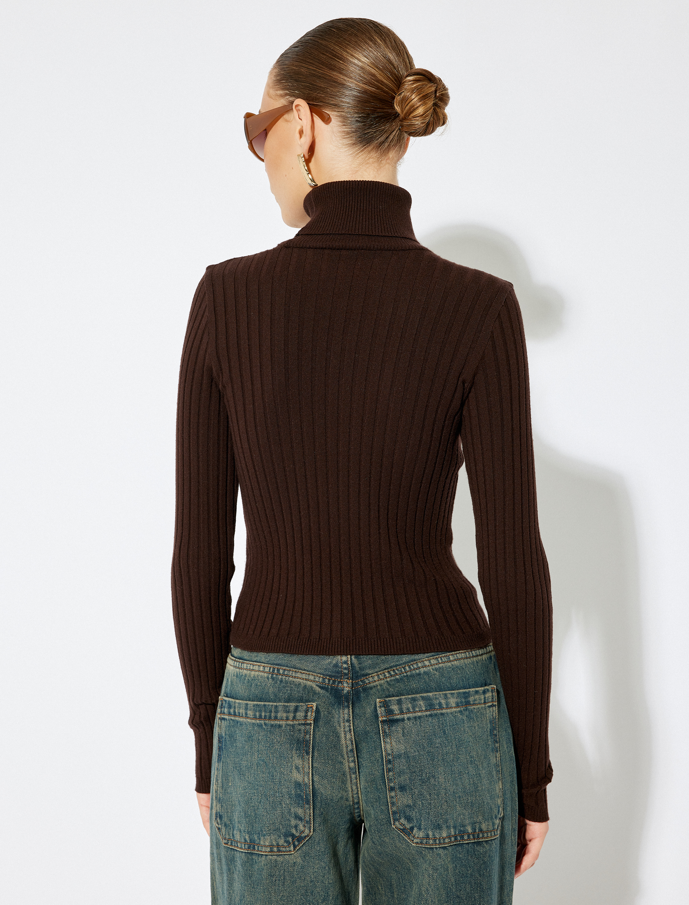   Balıkçı Yaka Triko Kazak Uzun Kollu Slim Fit