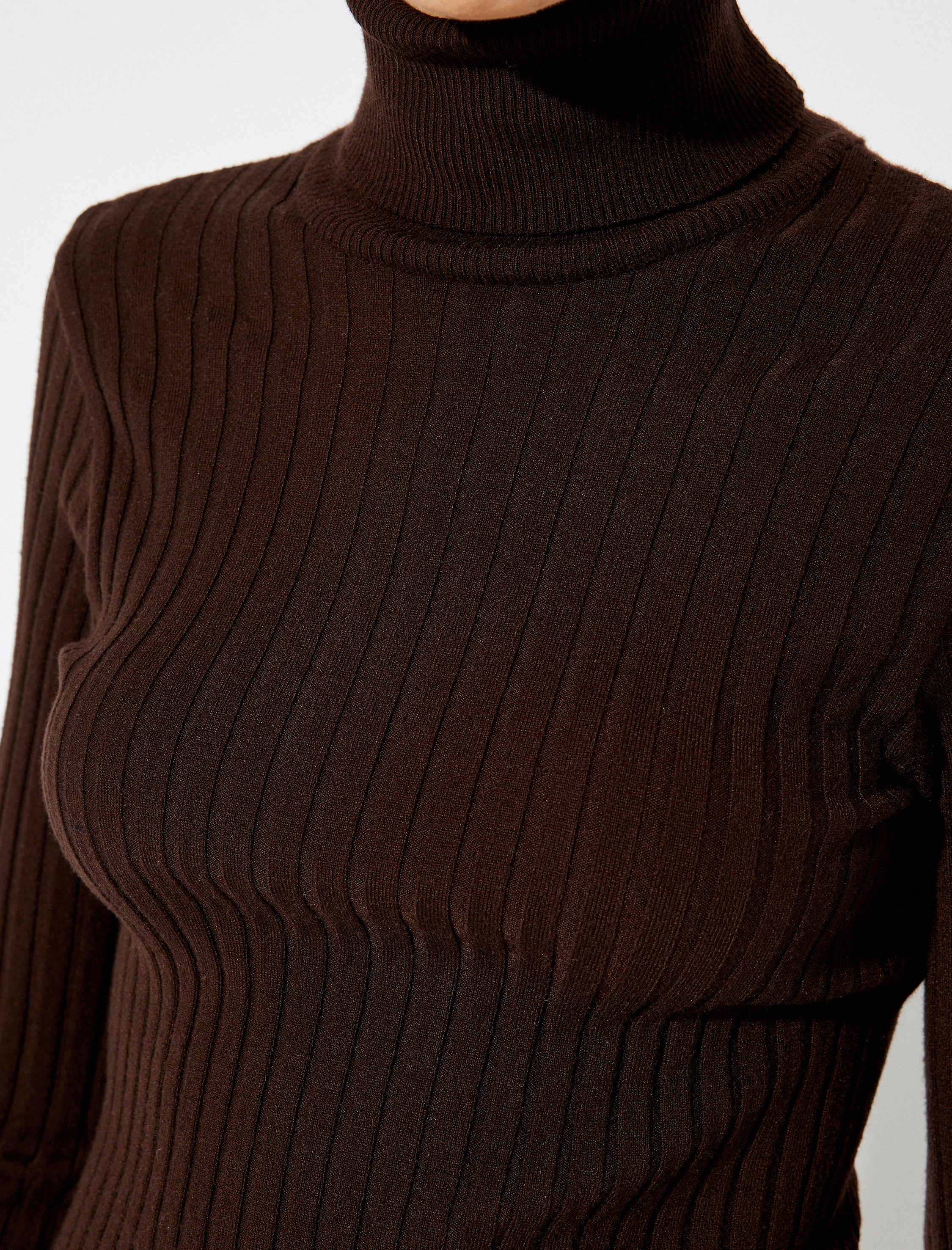   Balıkçı Yaka Triko Kazak Uzun Kollu Slim Fit