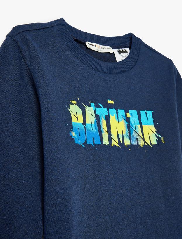 Batman Sweatshirt Lisanslı Uzun Kollu Bisiklet Yaka Şardonlu_2