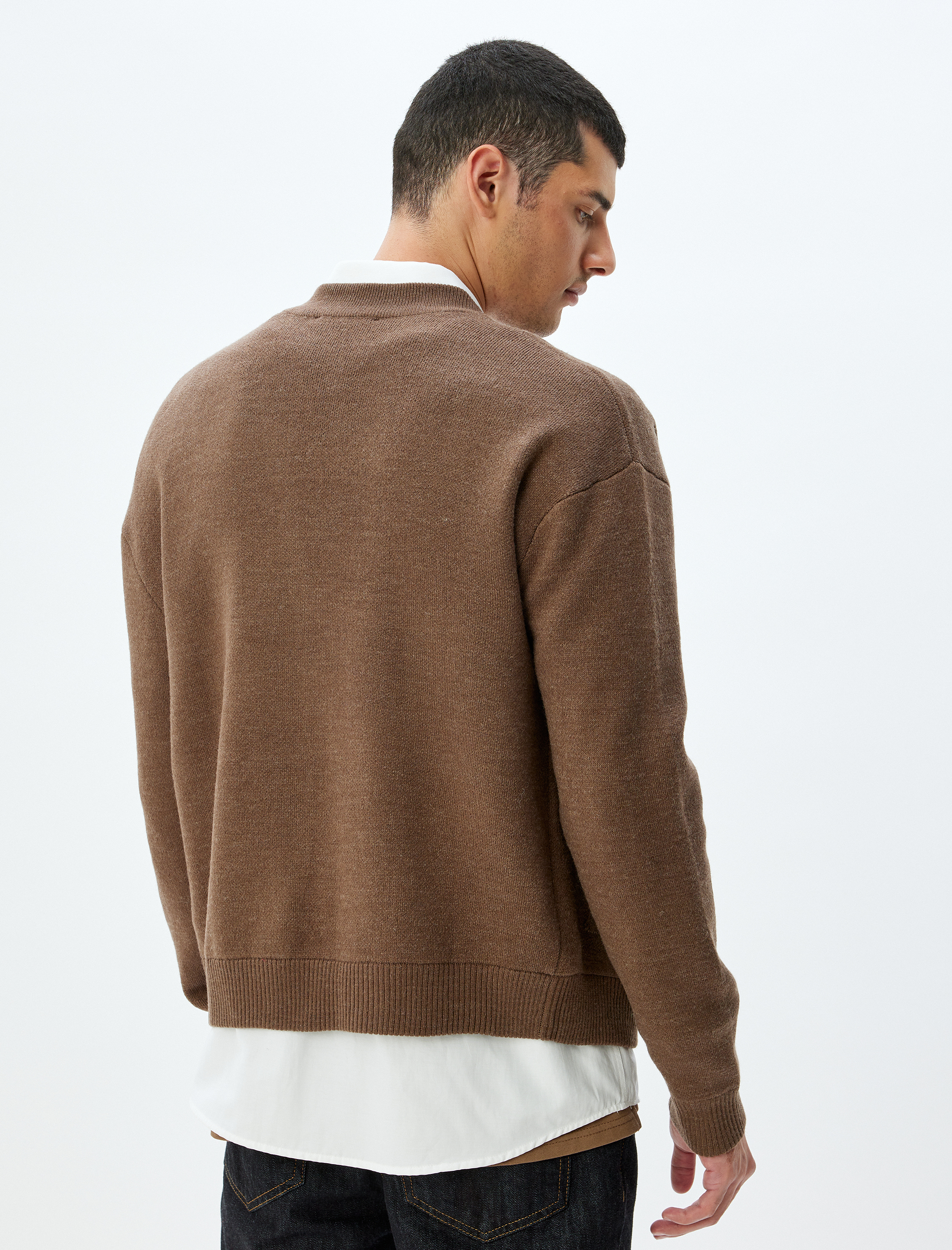   Triko Hırka Fermuarlı Basic Uzun Kollu