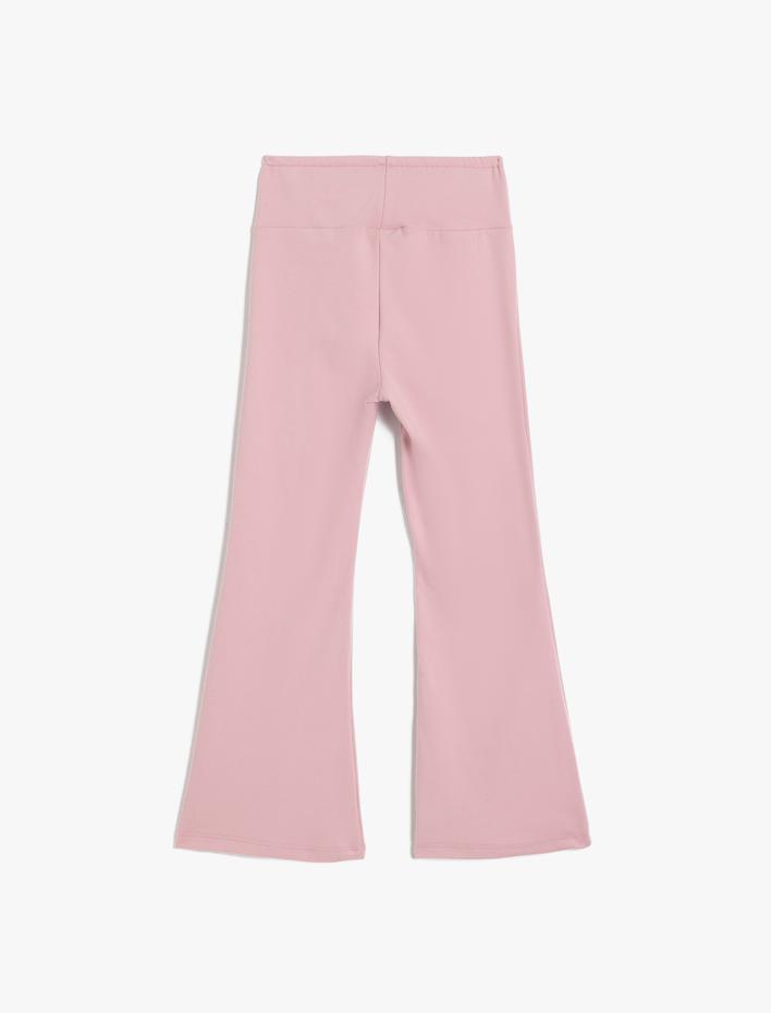 Kız Çocuk Beli Lastikli İspanyol Paça Pantolon