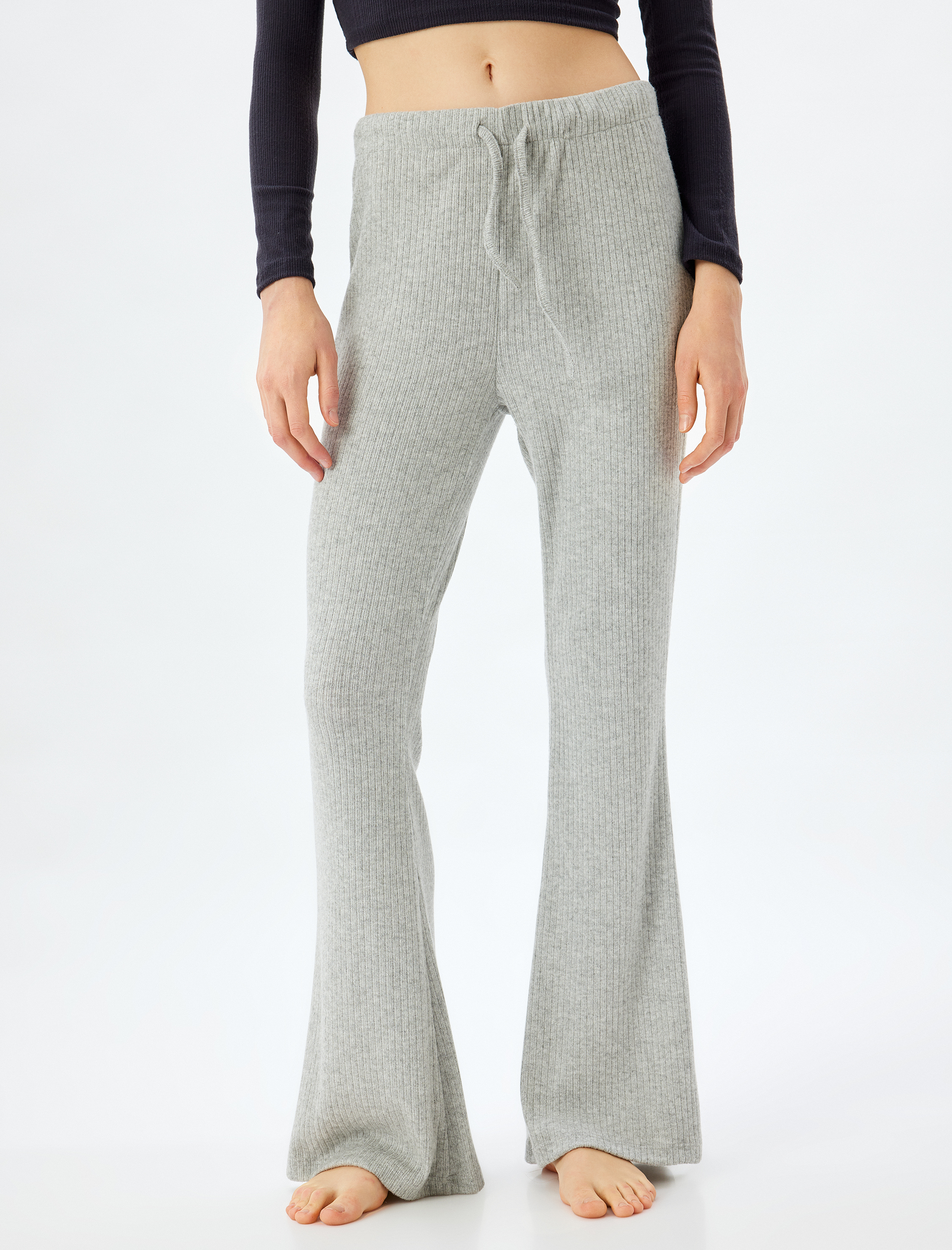   Örme Pijama Altı Beli Lastikli Bağlamalı Yumuşak Dokulu