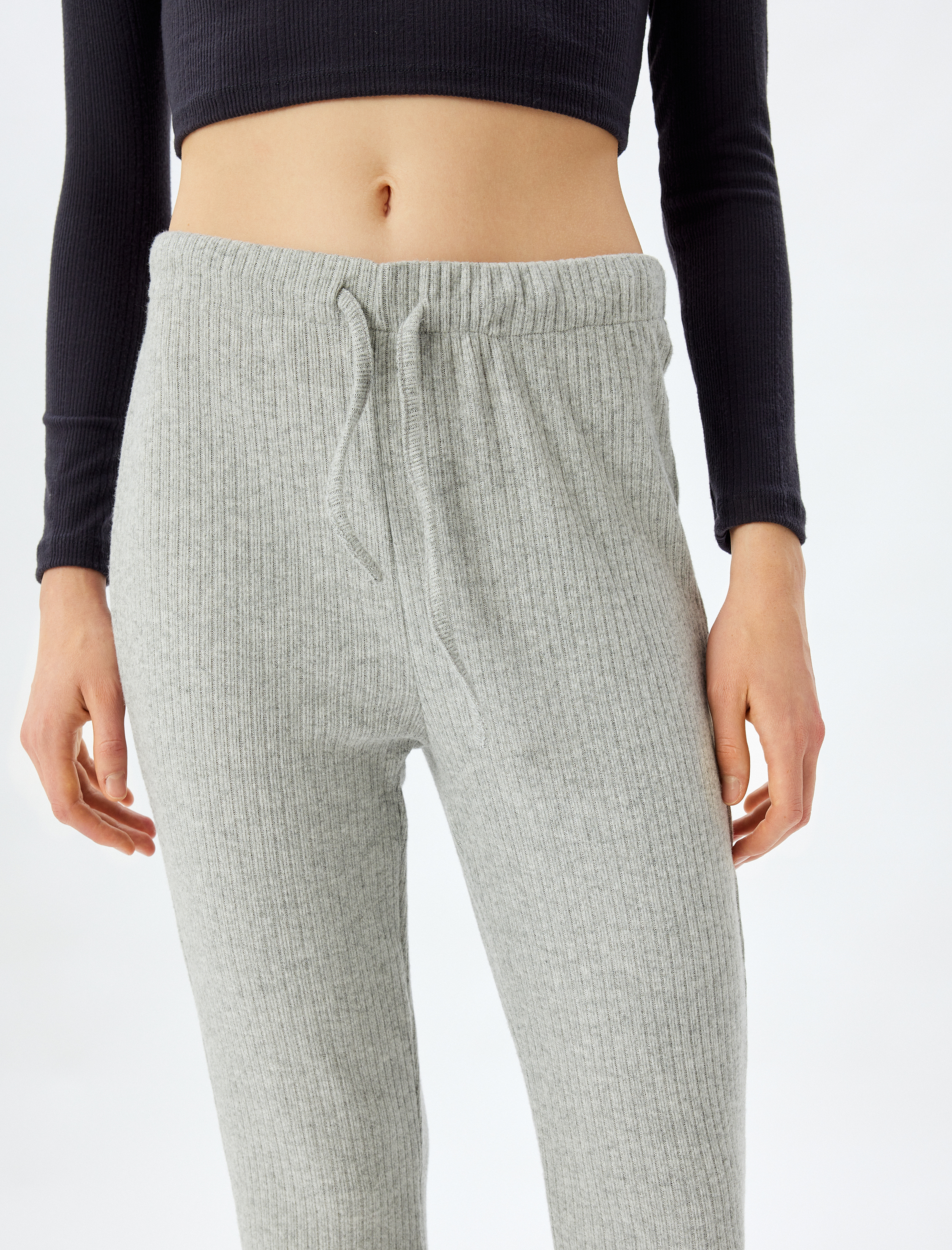   Örme Pijama Altı Beli Lastikli Bağlamalı Yumuşak Dokulu