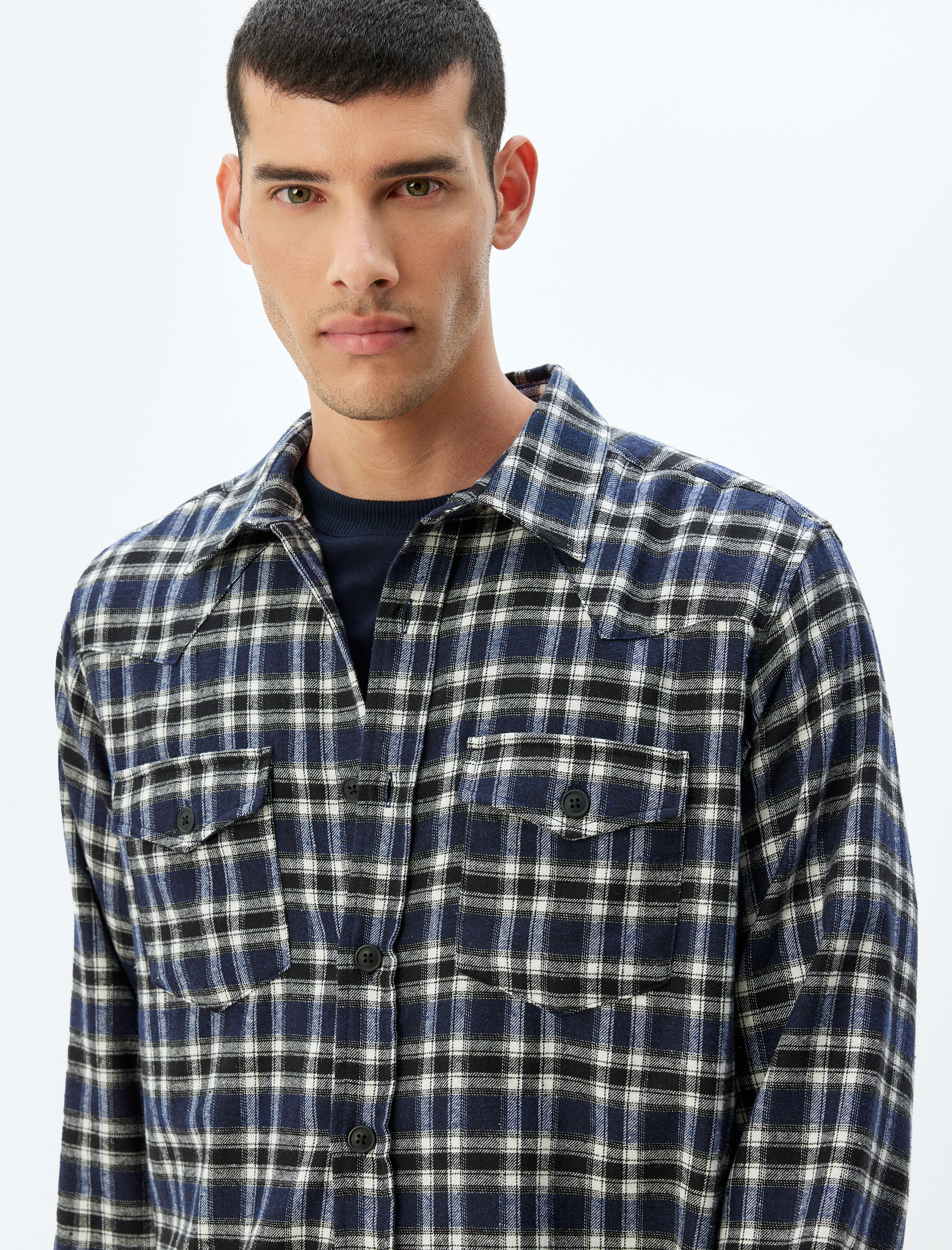   Oduncu Gömleği Uzun Kollu Kapaklı Cep Detaylı Pamuk Karışımlı Regular Fit