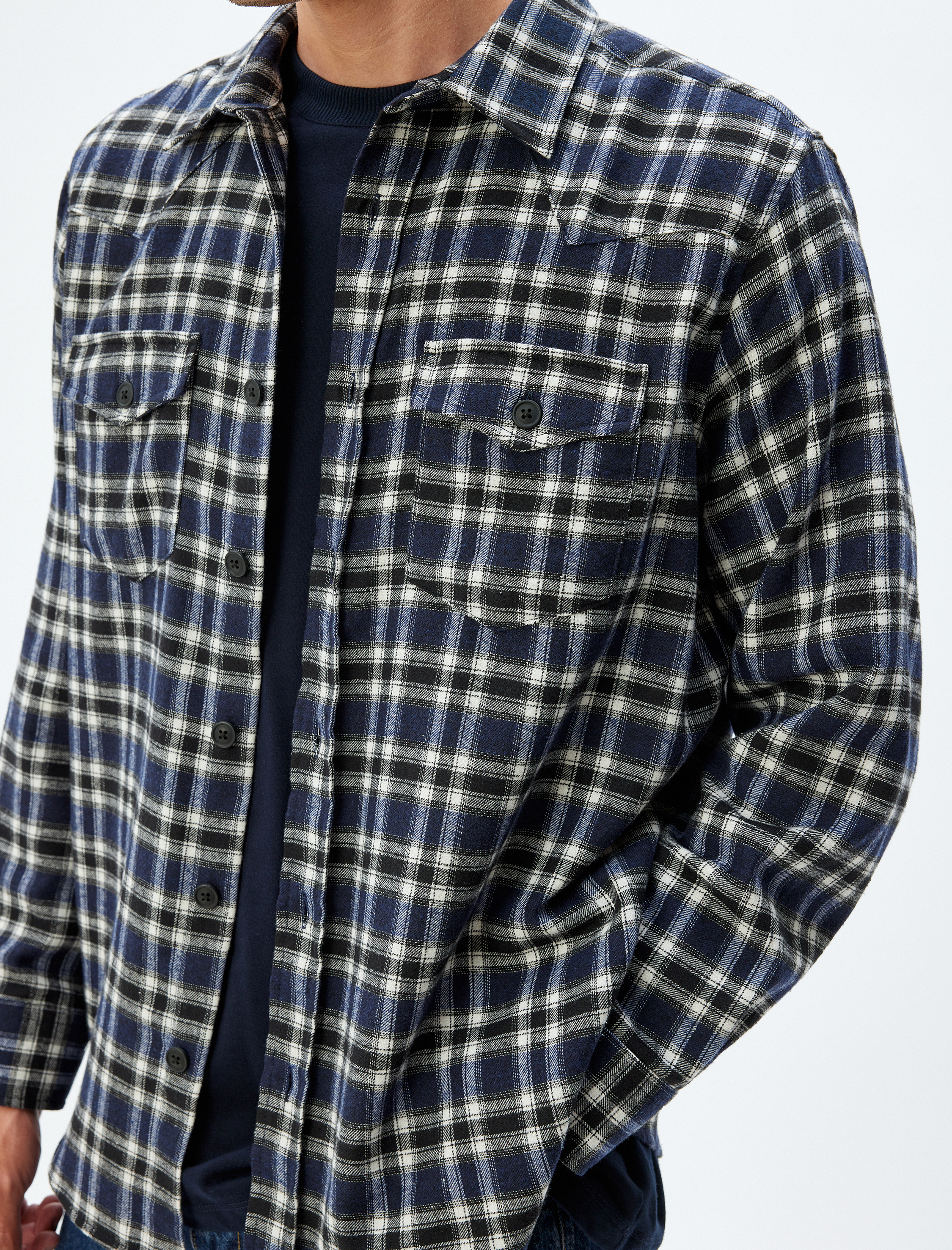   Oduncu Gömleği Uzun Kollu Kapaklı Cep Detaylı Pamuk Karışımlı Regular Fit