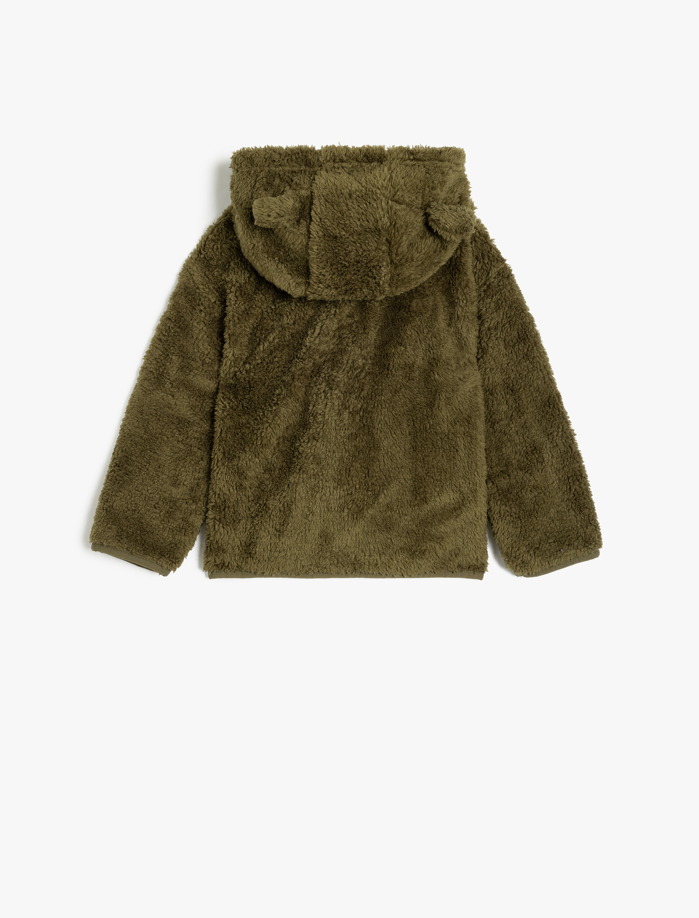  Erkek Bebek Peluş Sweat Kapşonlu Fermuarlı Uzun Kollu