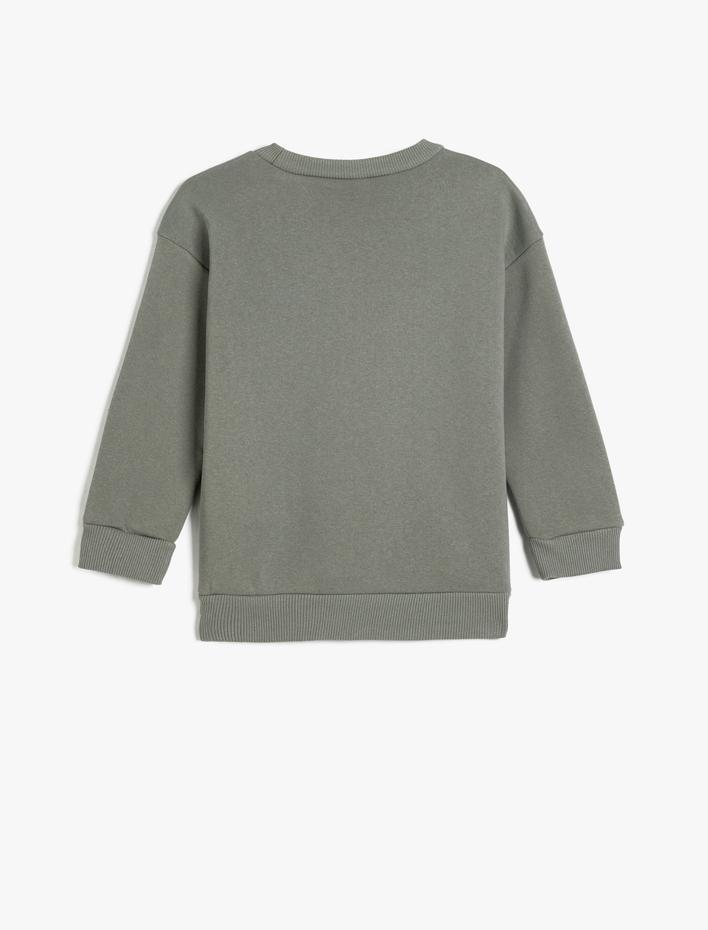 Erkek Çocuk Basic Sweatshirt Uzun Kollu Bisiklet Yaka Şardonlu