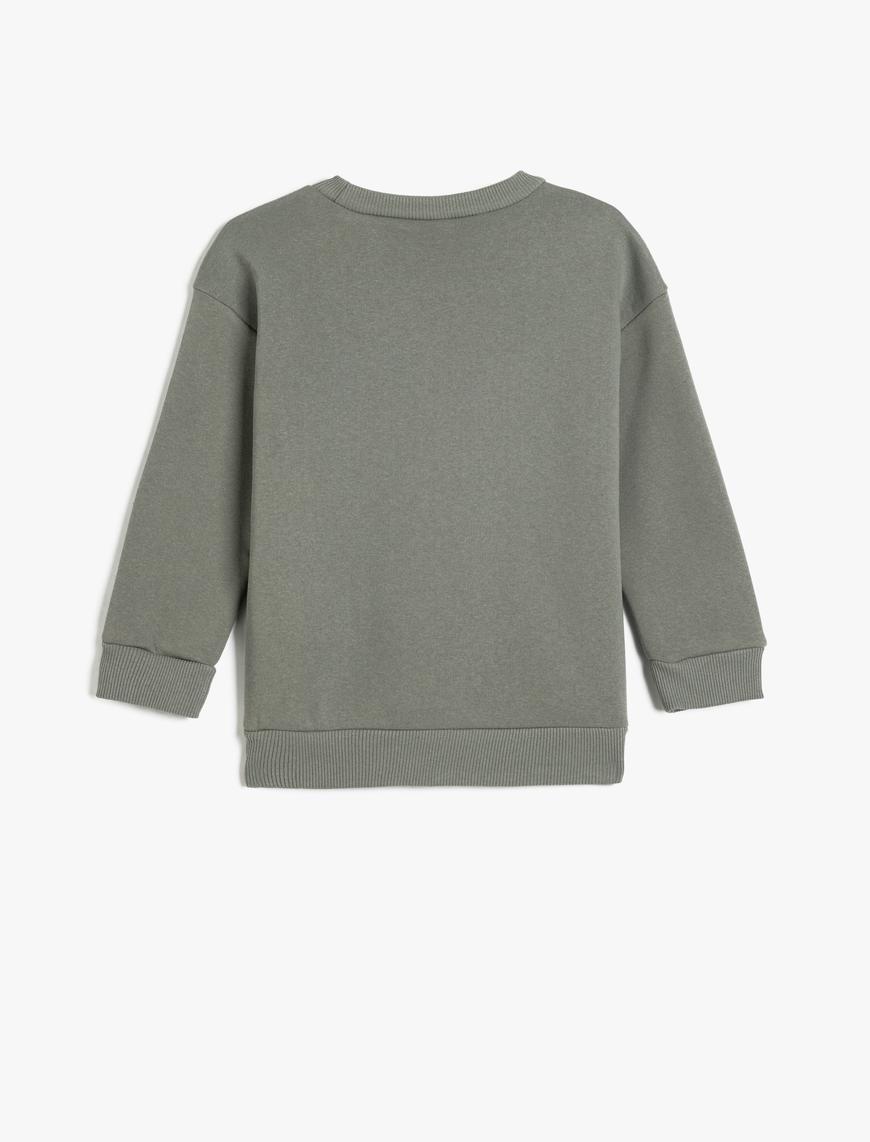  Erkek Çocuk Basic Sweatshirt Uzun Kollu Bisiklet Yaka