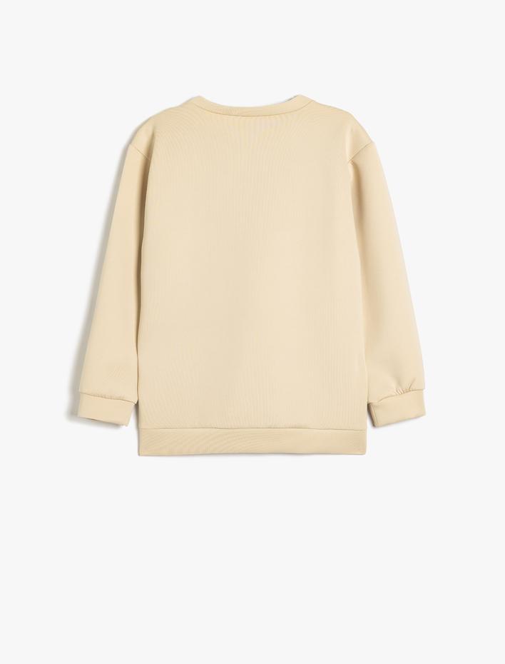 Erkek Çocuk Sweatshirt Baskı Detaylı Bisiklet Yaka Uzun Kollu