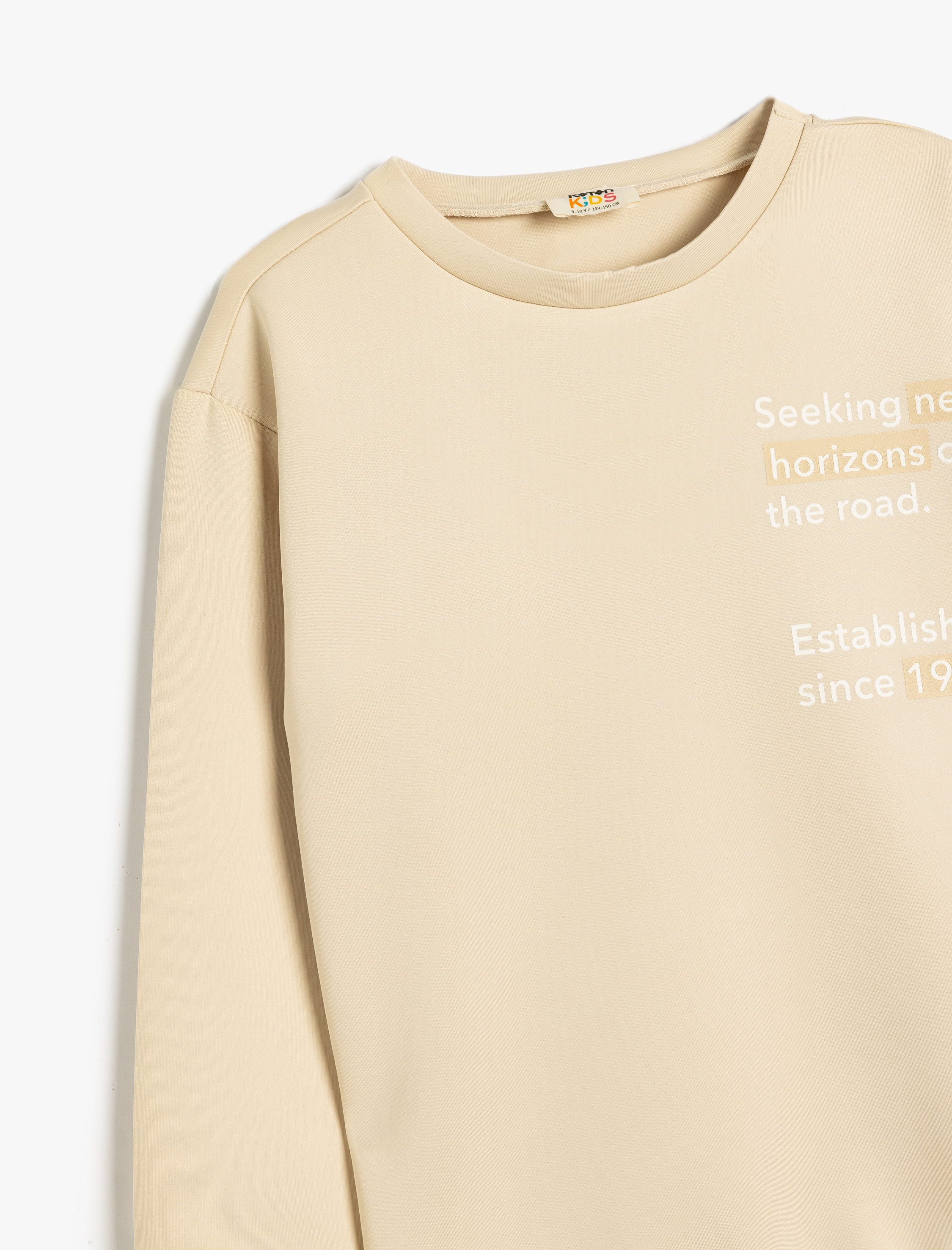  Erkek Çocuk Sweatshirt Baskı Detaylı Bisiklet Yaka Uzun Kollu