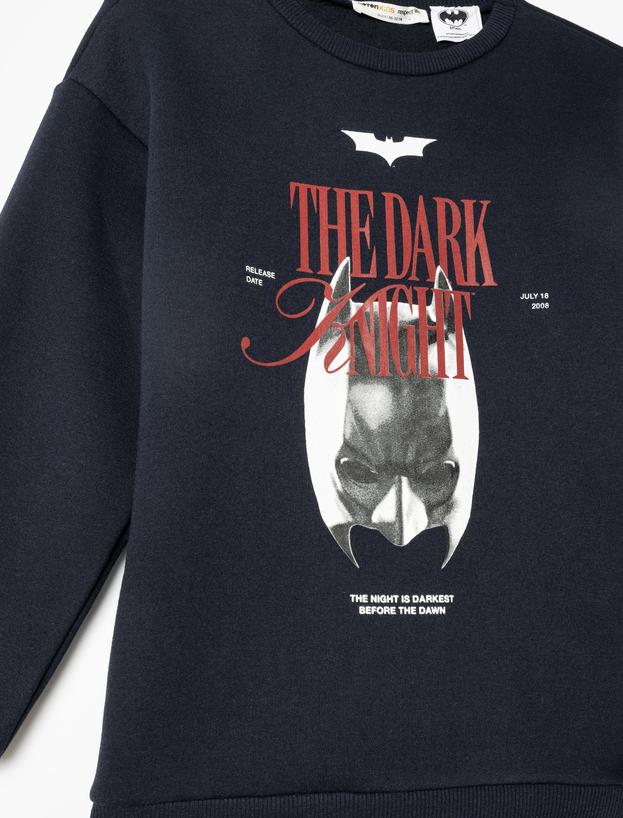 Batman Sweatshirt Lisanslı Uzun Kollu Bisiklet Yaka Şardonlu_2