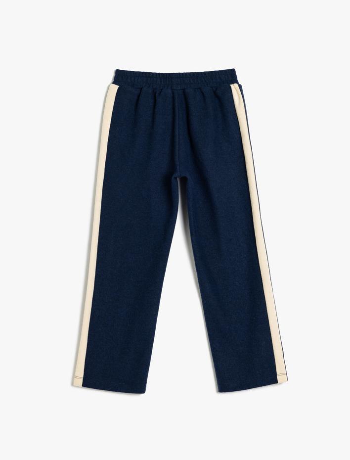 Erkek Çocuk Eşofman Altı Renk Bloklu Beli Lastikli Rahat Kesim