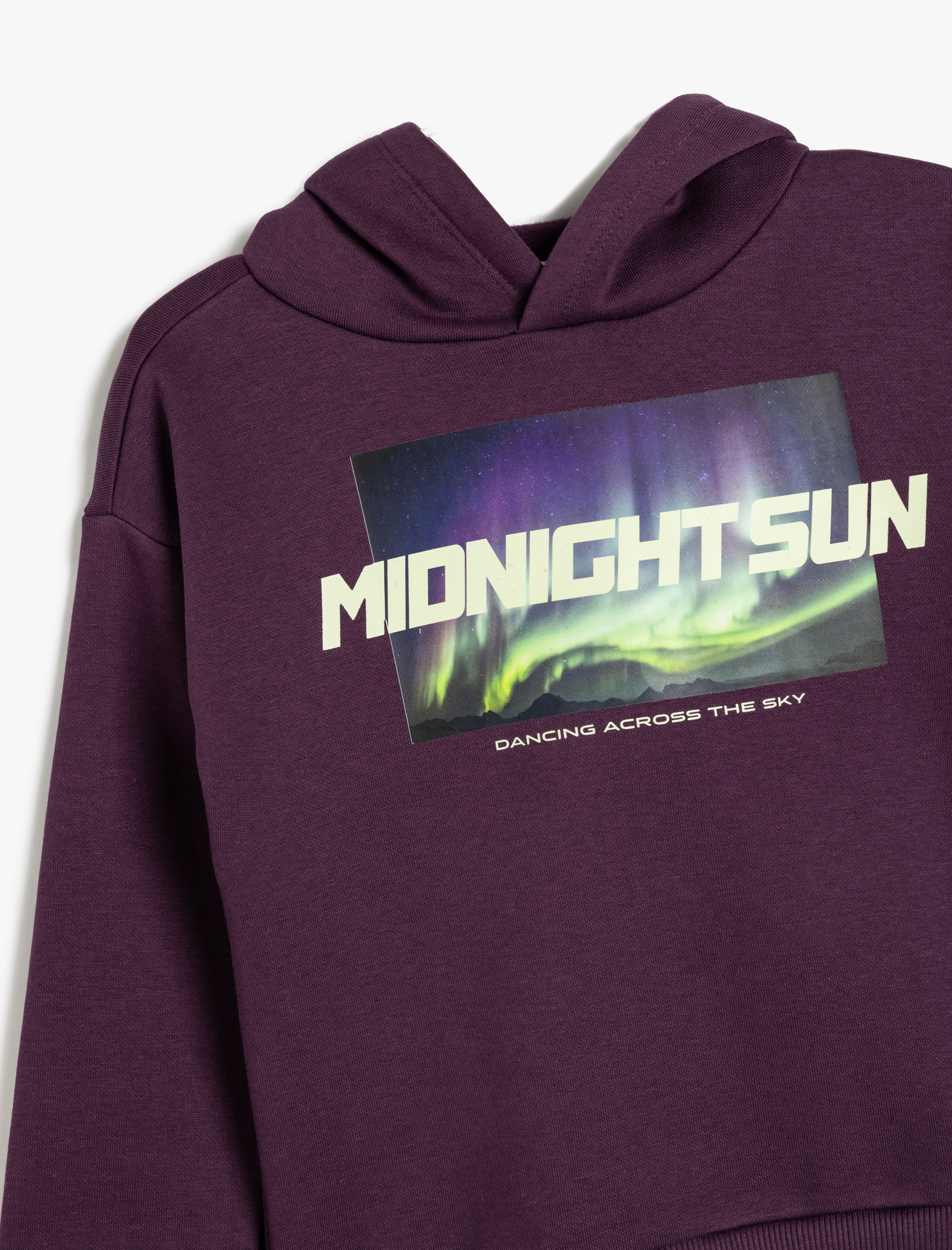  Erkek Çocuk Oversize Kapşonlu Sweatshirt Baskı Detaylı Uzun Kollu Şardonlu