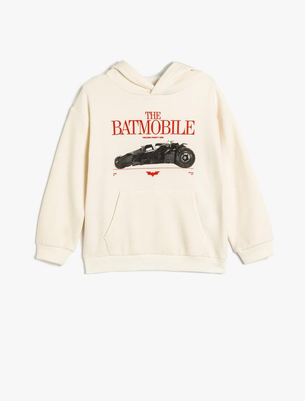 Batman Kapşonlu Sweatshirt Lisanslı Kanguru Cepli Şardonlu_0