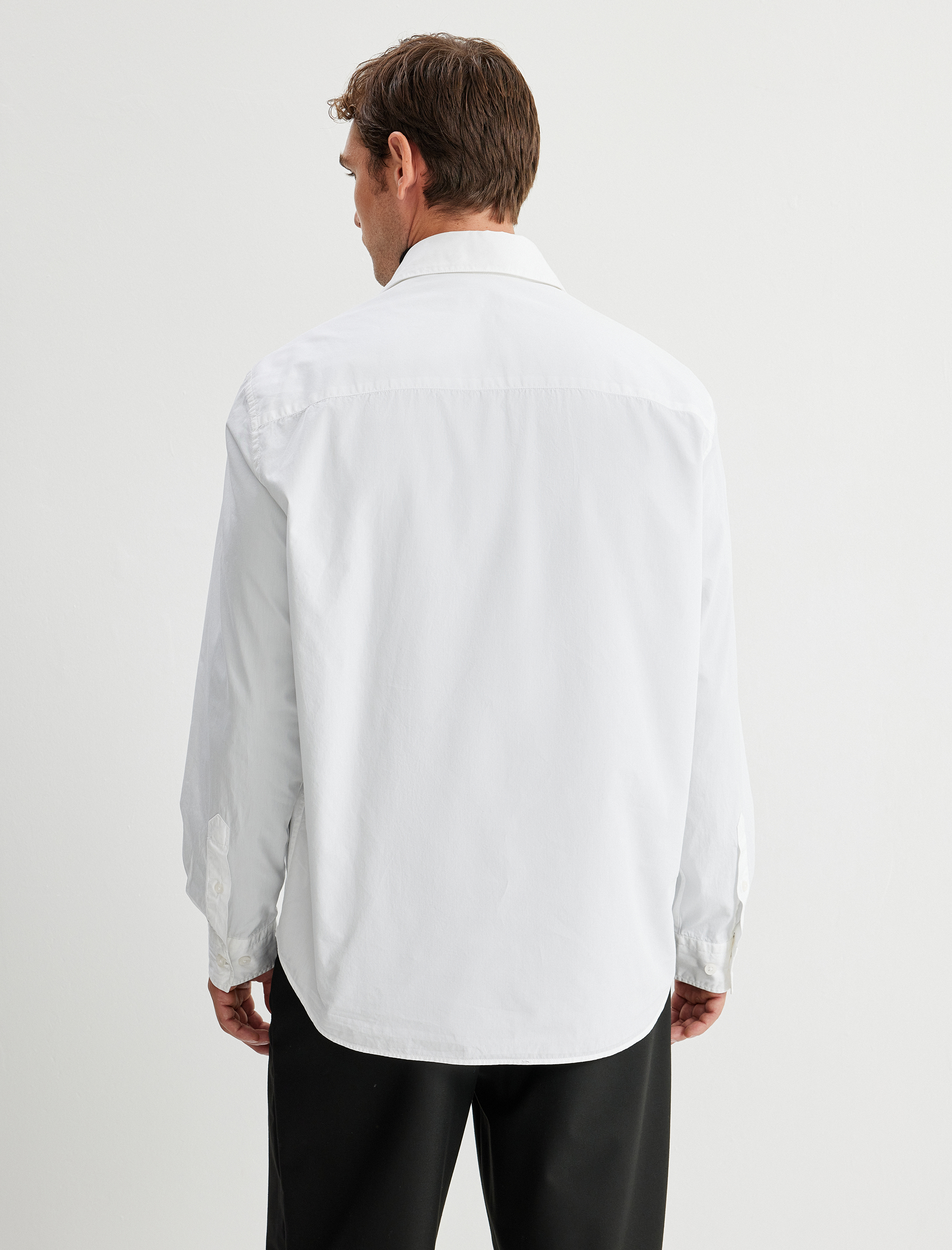   Yarım İtalyan Yaka Gömlek Basic Uzun Kollu Pamuk Karışımlı Regular Fit