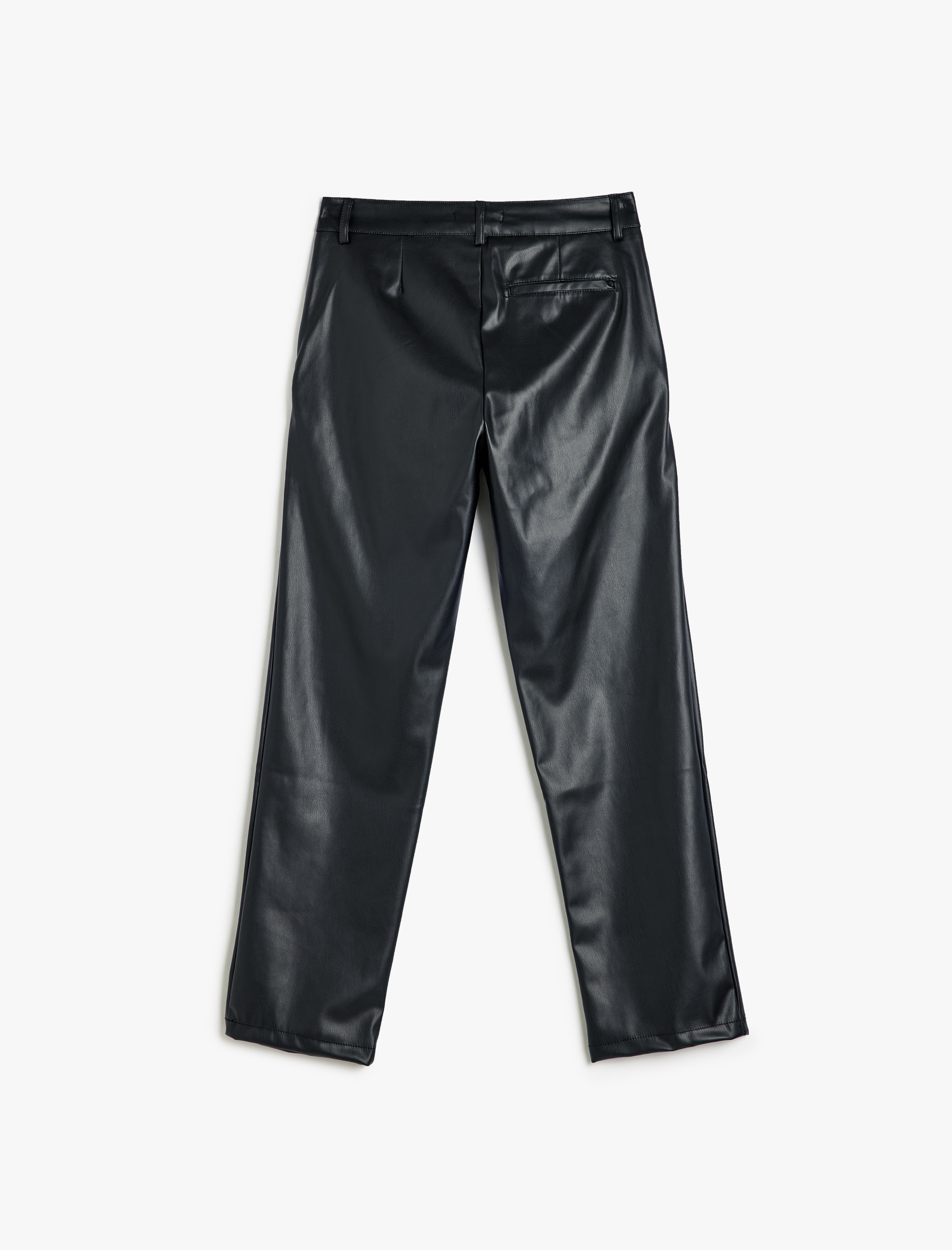 Suni Deri Pantolon Chino Cep Detaylı Düğmeli