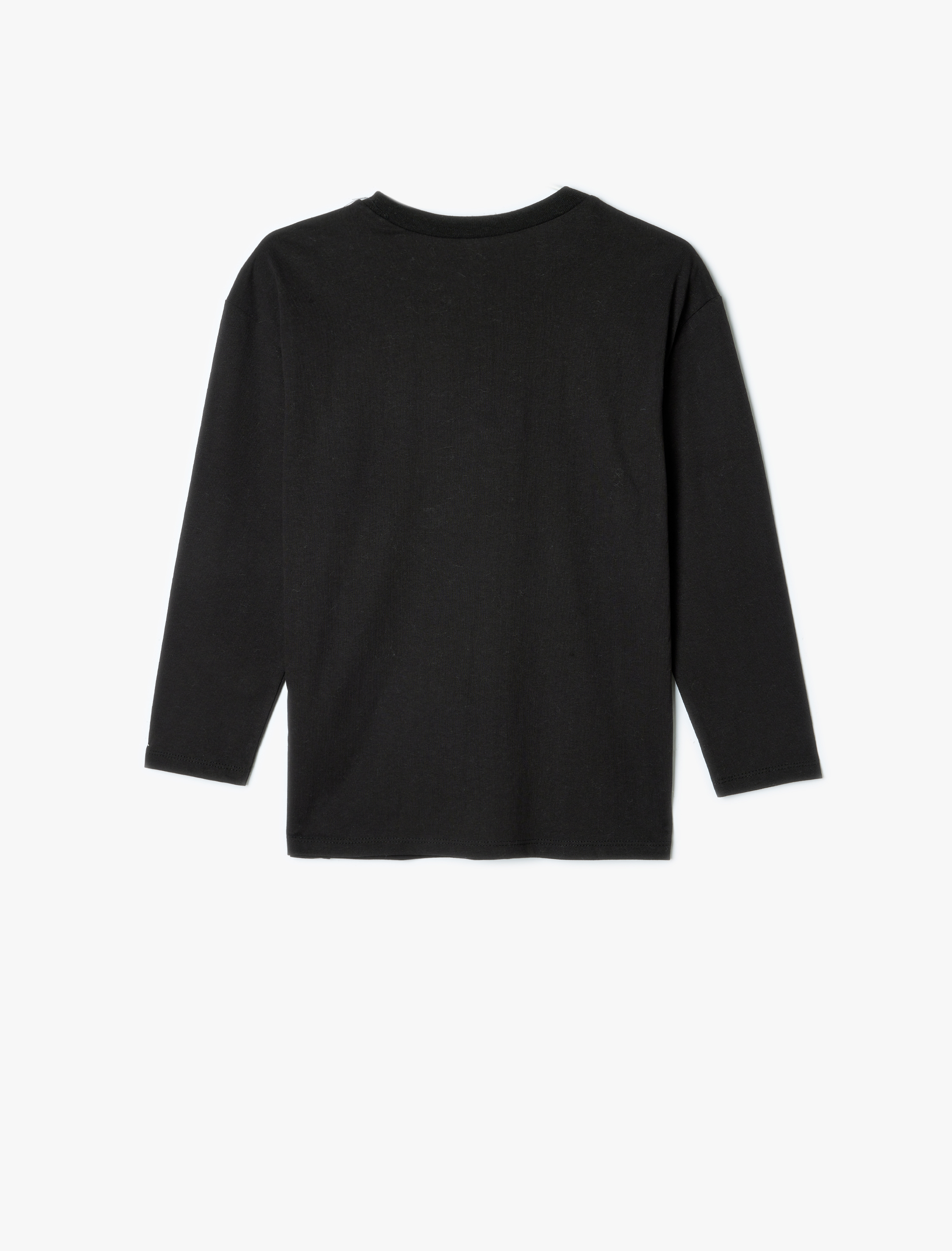  Erkek Çocuk Pamuklu Uzun Kollu Bisiklet Yaka Oversize Basic Tişört