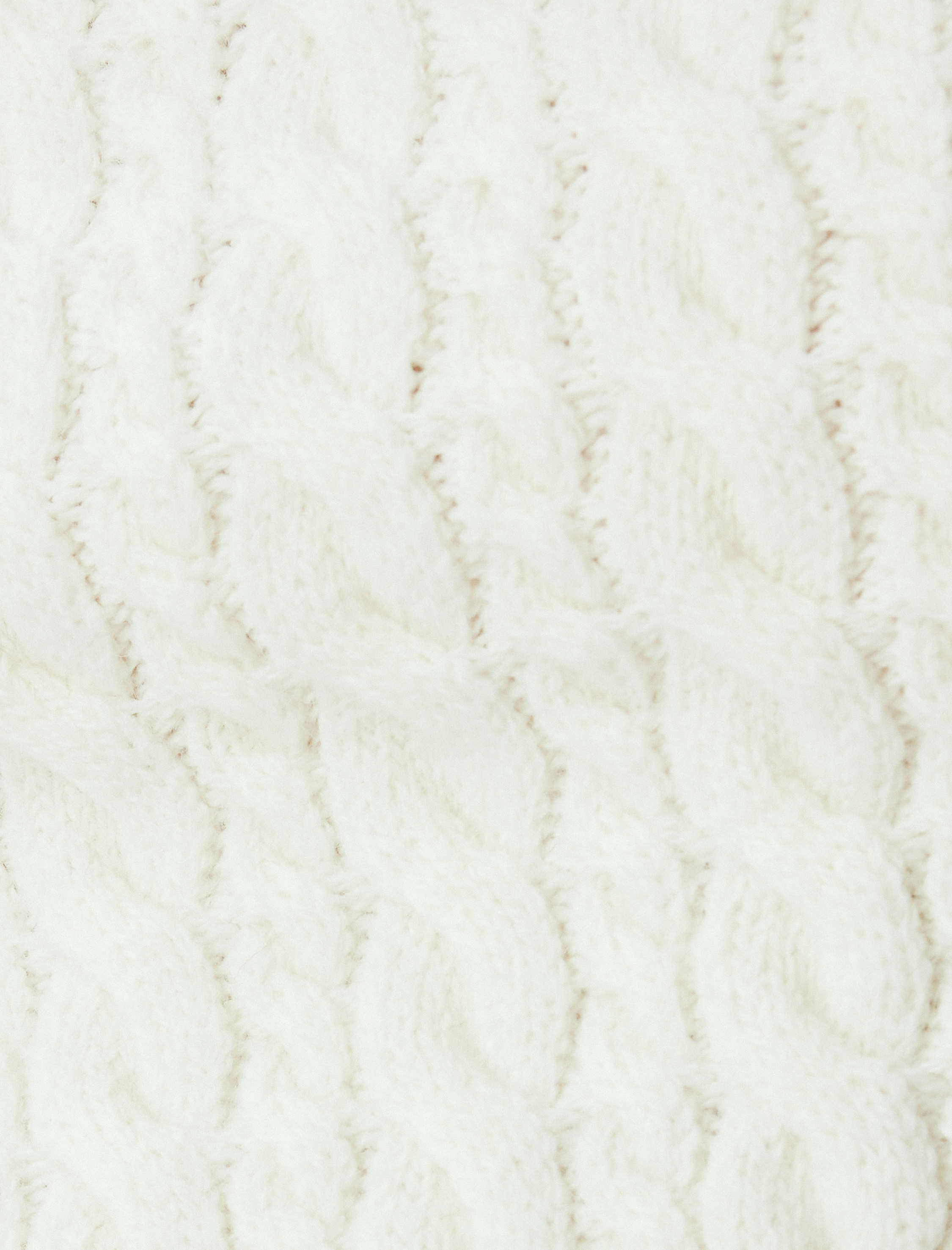   Renk Kontrastlı Dik Yaka Saç Örgü Şönil Kazak Uzun Kollu