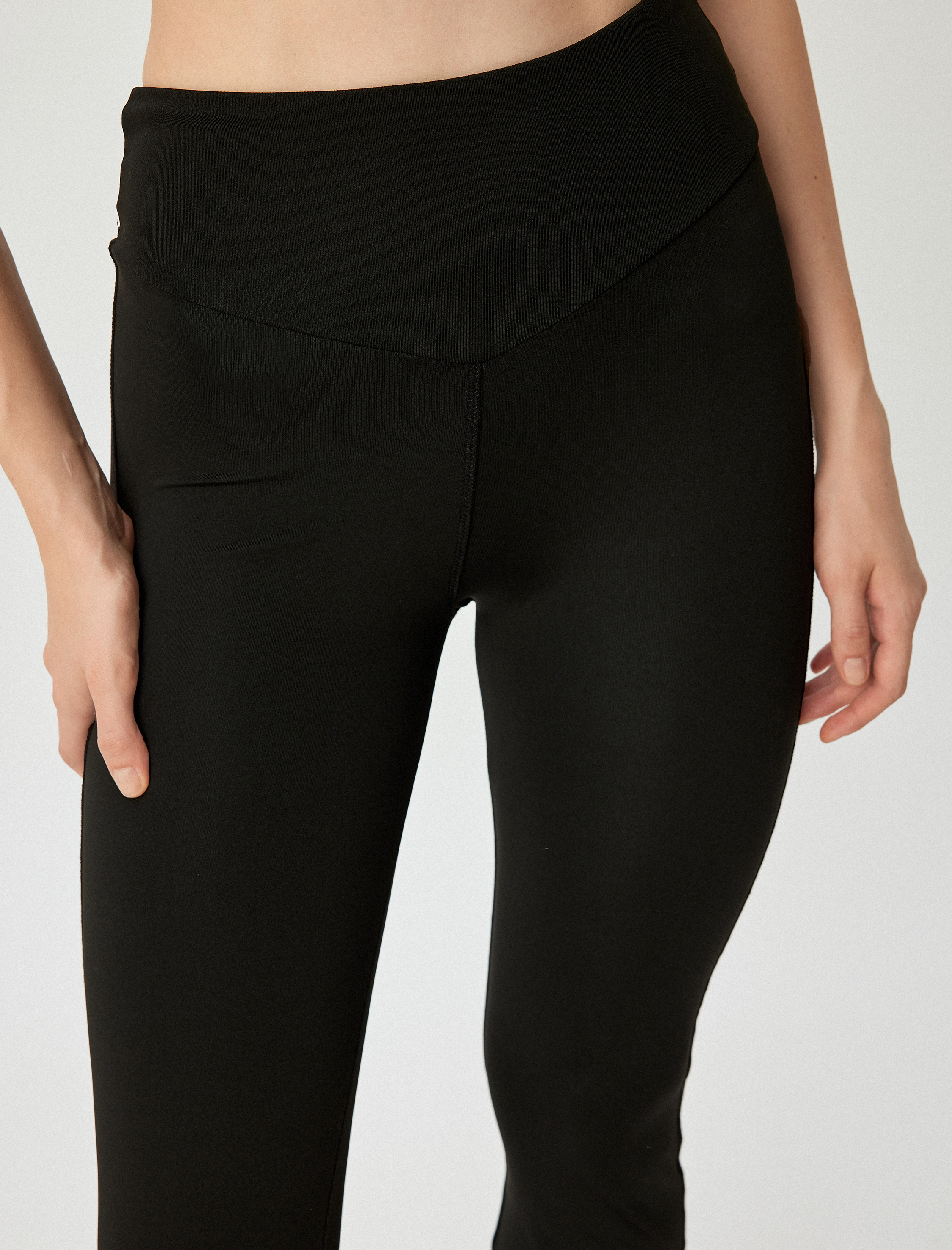 İspanyol Paça Spor Tayt Yüksek Bel Slim Fit