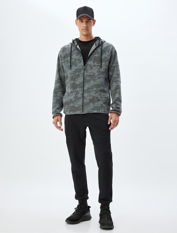  Spor Eşofman Altı Jogger Beli Bağcıklı Fermuarlı Cep Detaylı Pamuk Karışımlı