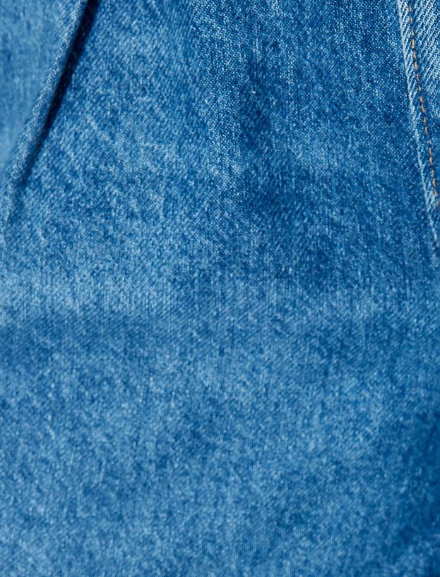 Koton X Sima Tarkan - Bol Kot Pantolon Geniş Paça Pileli Düğmeli - Loose Fit Jean_5