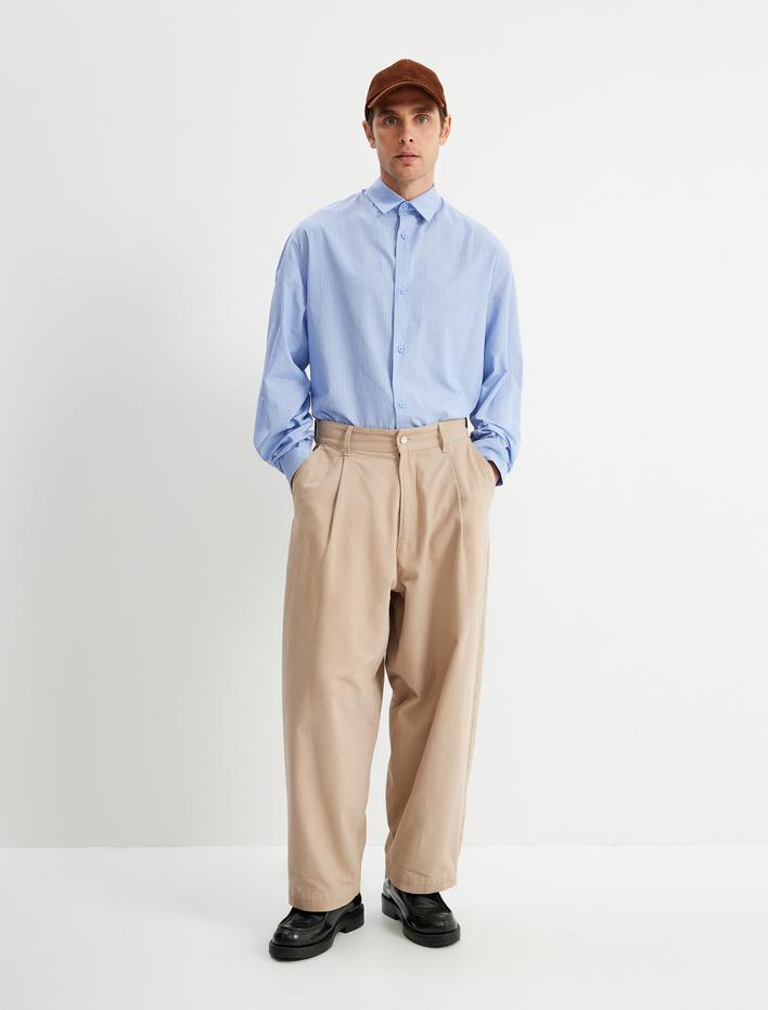  Uzun Kollu Gömlek Düğmeli Pamuklu Regular Fit