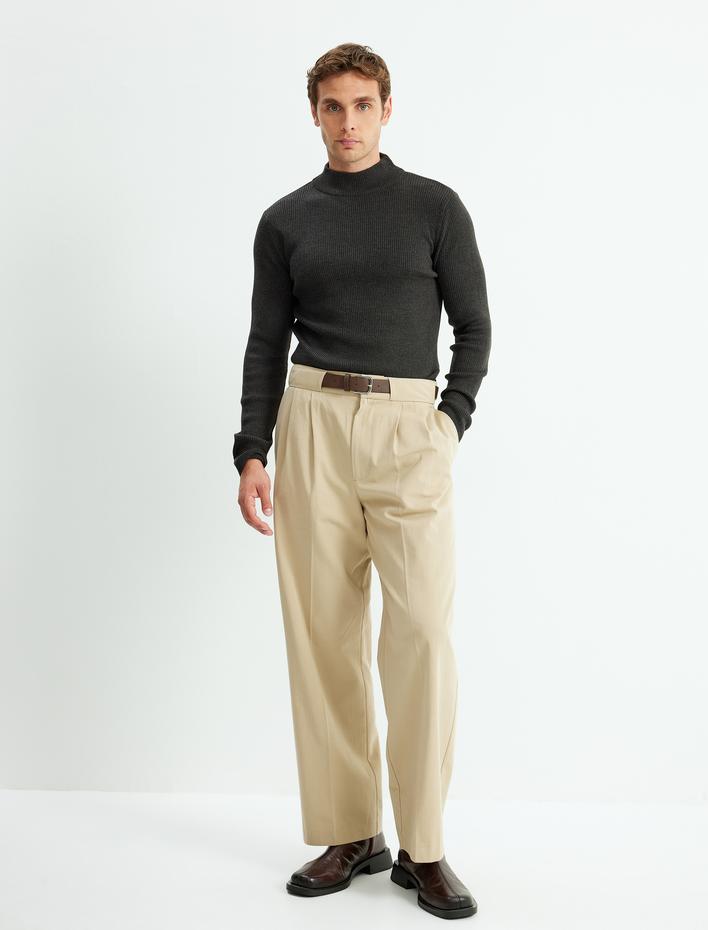  Triko Kazak Yarım Balıkçı Yaka Basic Uzun Kollu