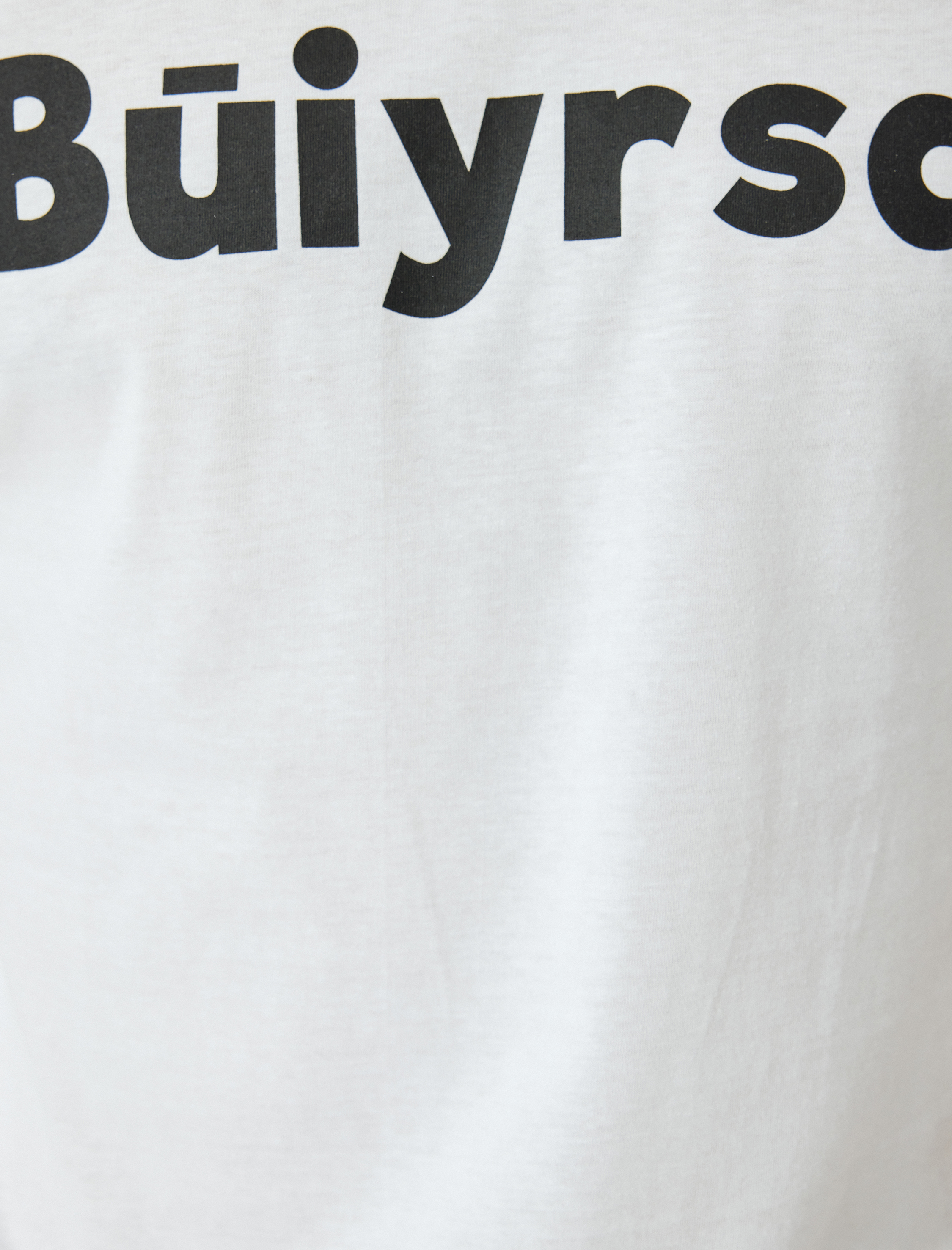   Slogan Baskılı Tişört Bisiklet Yaka Kısa Kollu Pamuklu