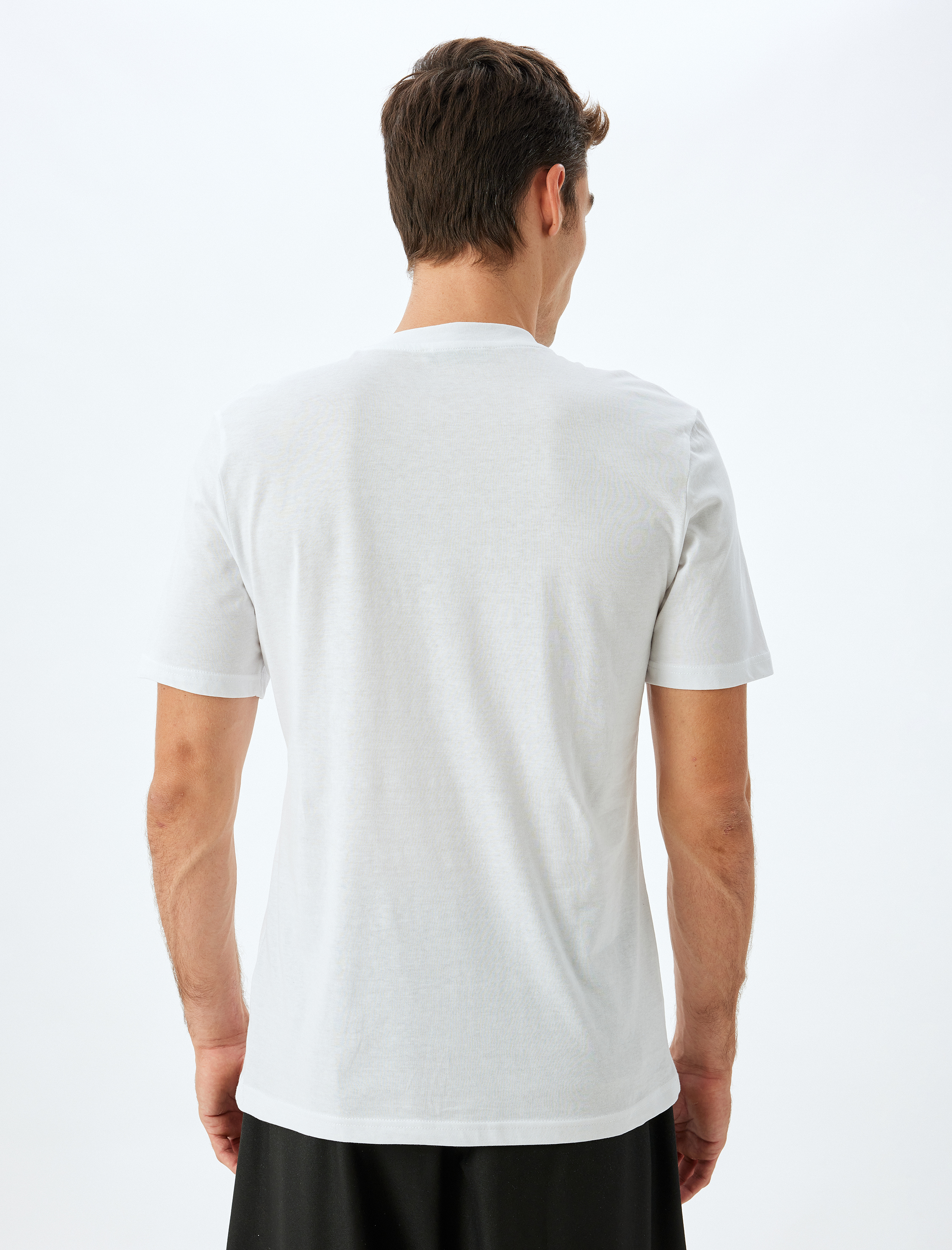   Slogan Baskılı Tişört Bisiklet Yaka Kısa Kollu Pamuklu