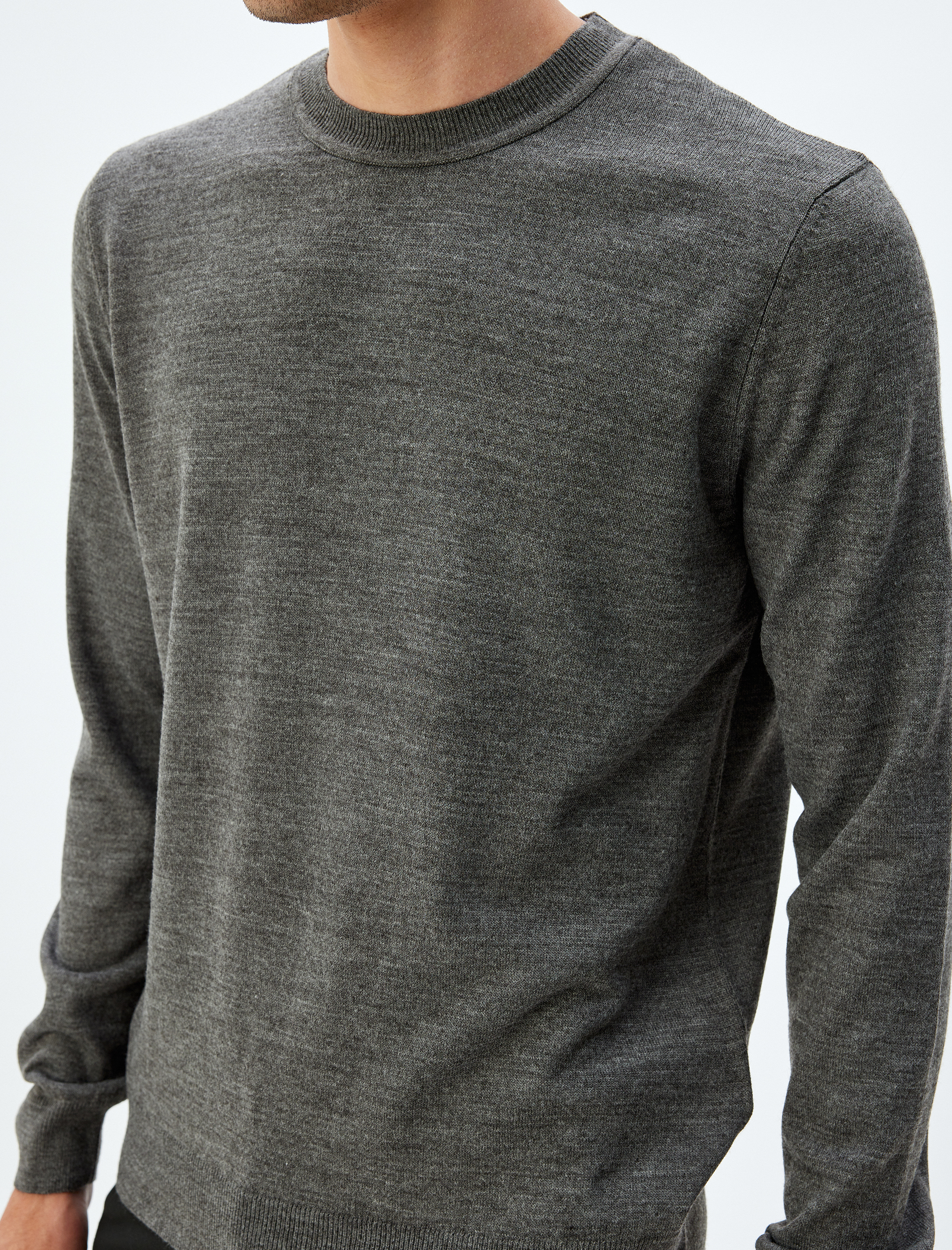 Triko Kazak Basic Bisiklet Yaka Uzun Kollu