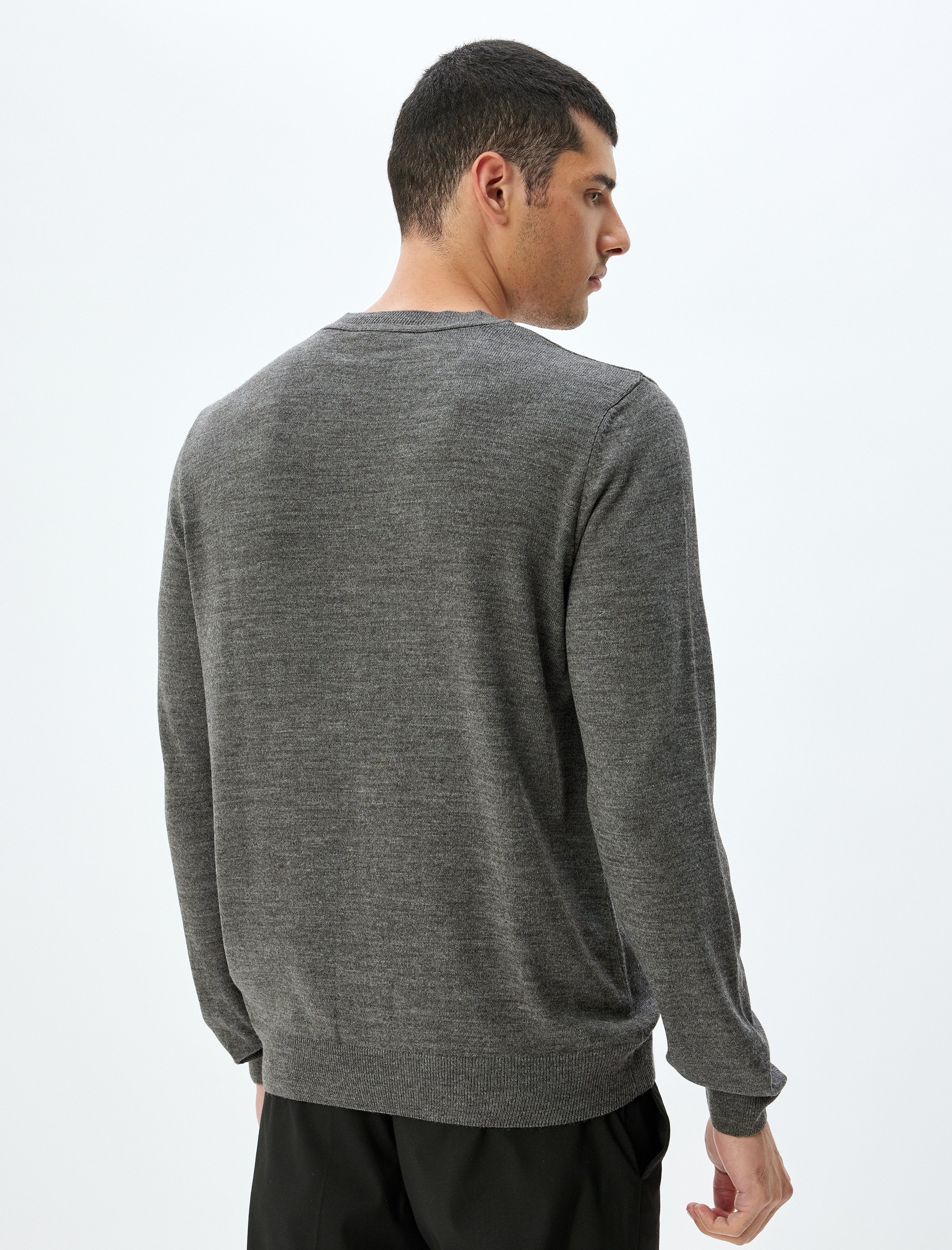 Triko Kazak Basic Bisiklet Yaka Uzun Kollu