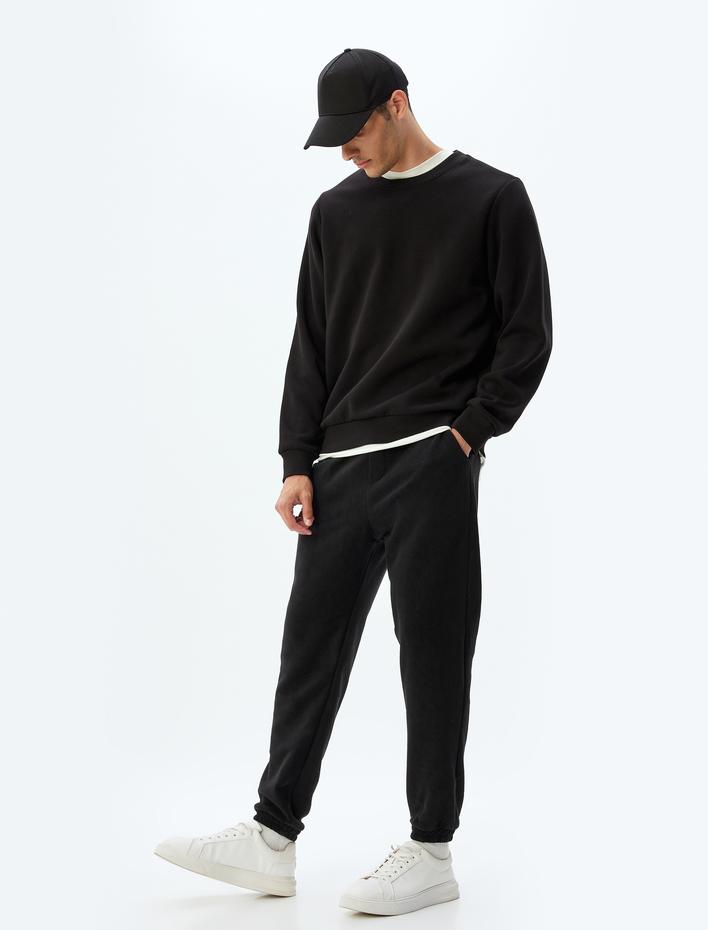  Polar Eşofman Altı Beli Bağcıklı Cep Detaylı Lastikli Paça