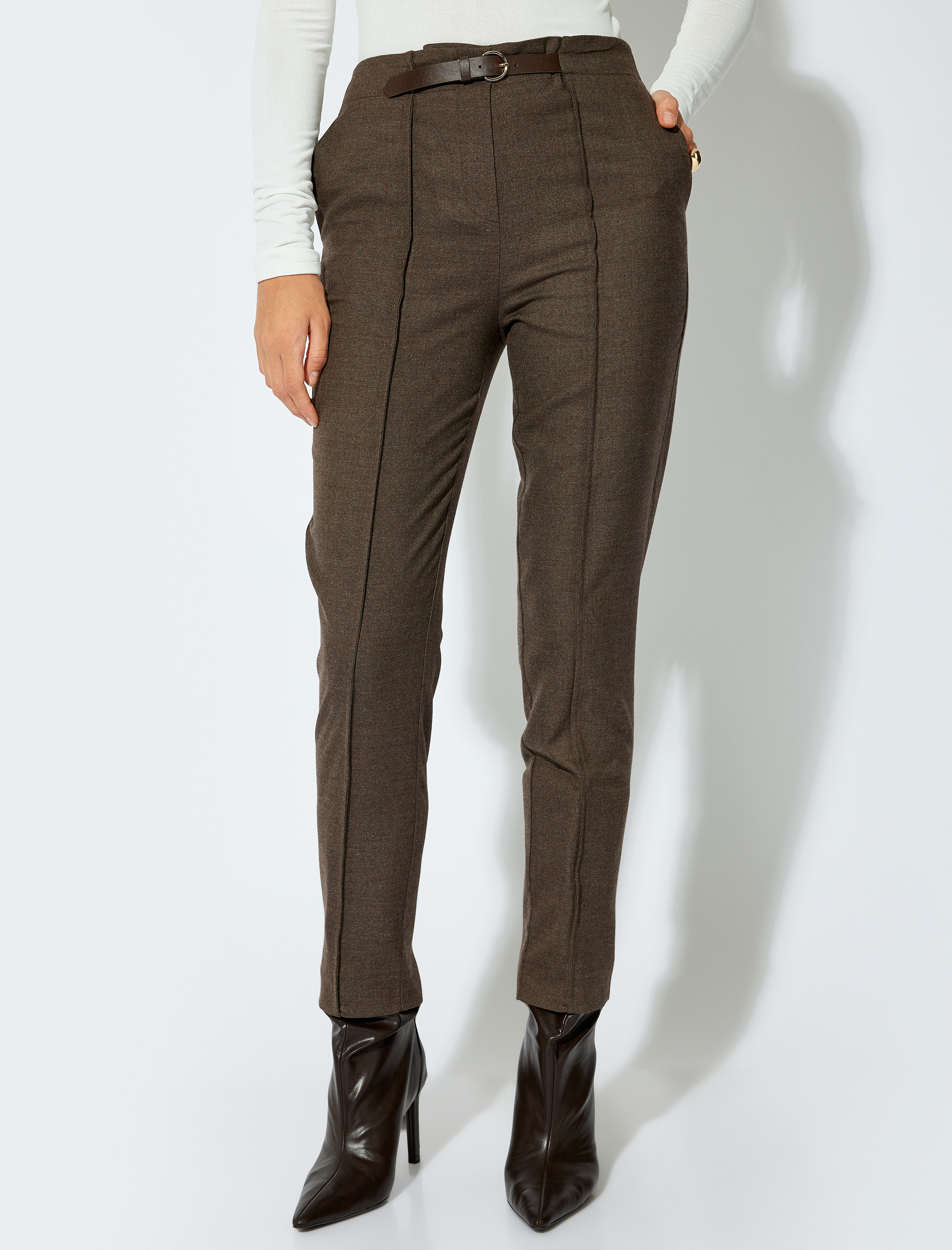 Nervürlü Kumaş Pantolon Cigarette Form