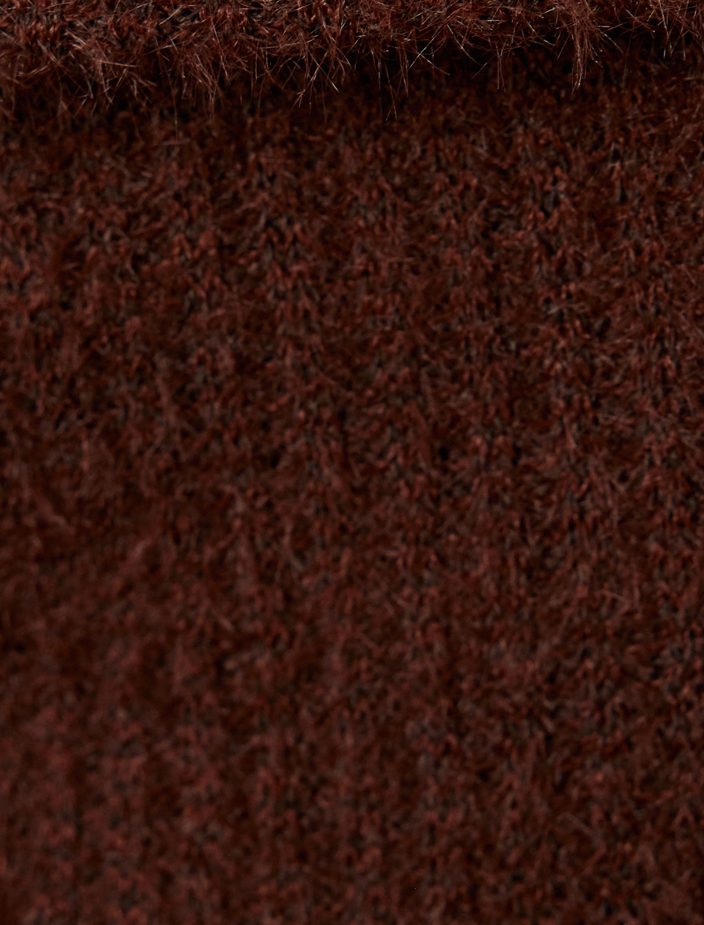   Slim Fit Uzun Kollu Omzu Açık Peluş Kazak