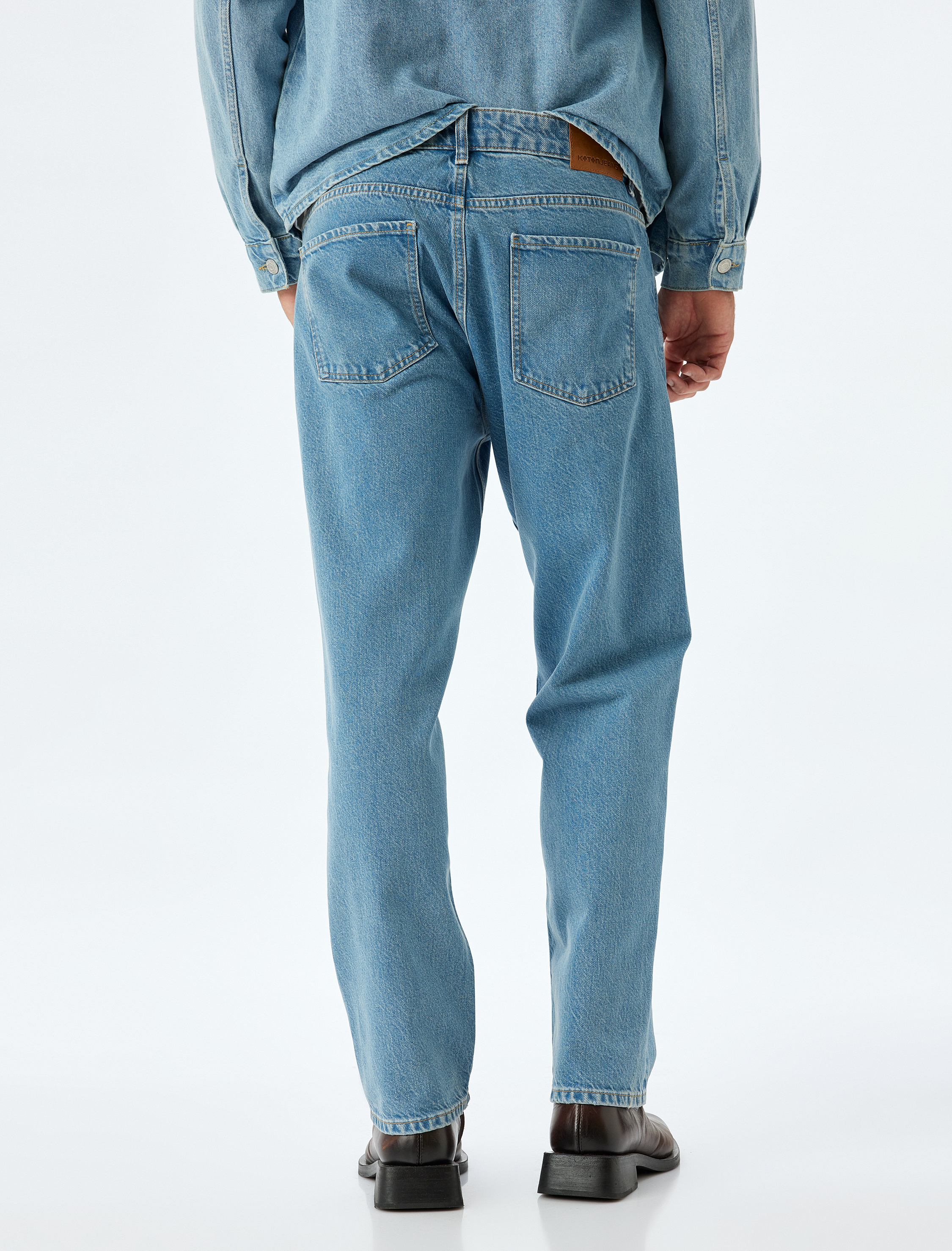   Cep Detaylı Pamuklu Vintage Straight Jean Pantolon